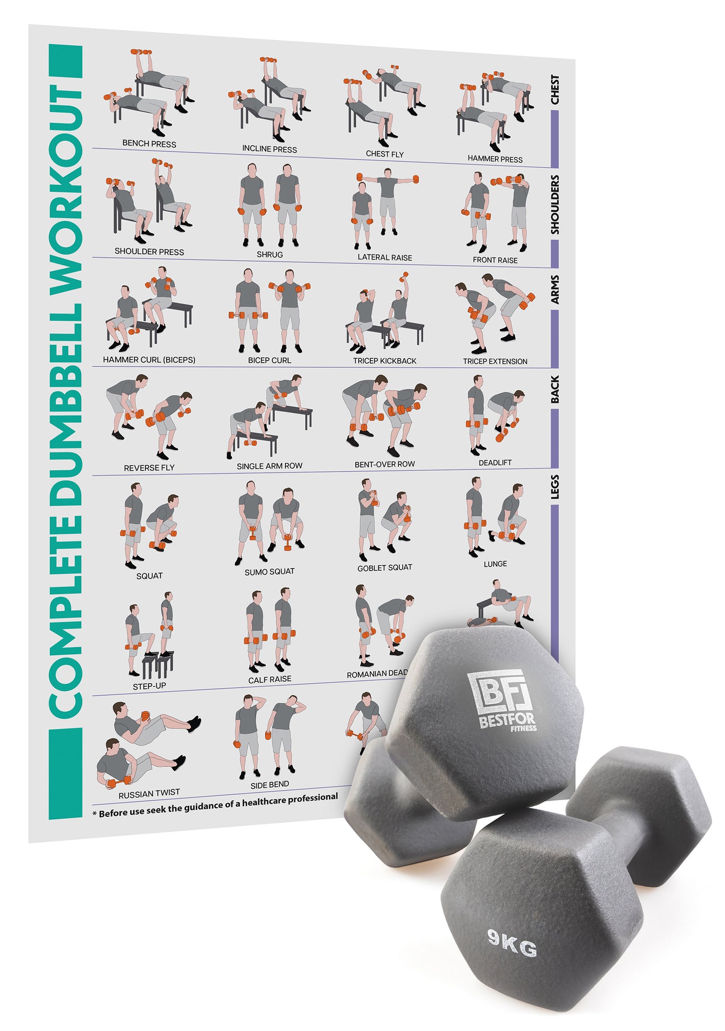 Neoprene Dumbbell Set - 9kgs