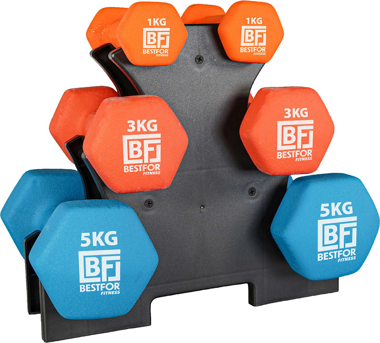 Neoprene Dumbbell 18kgs Kit - 2 x 1kg, 2 x 3kg, 2 x 5kg