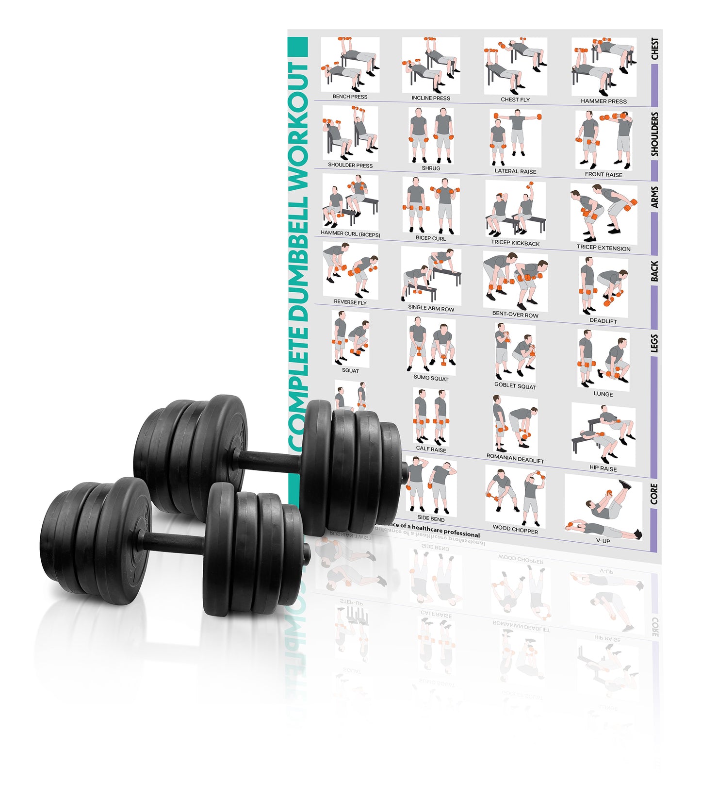 30kg Adjustable Dumbbells Weight Lifting Training Set