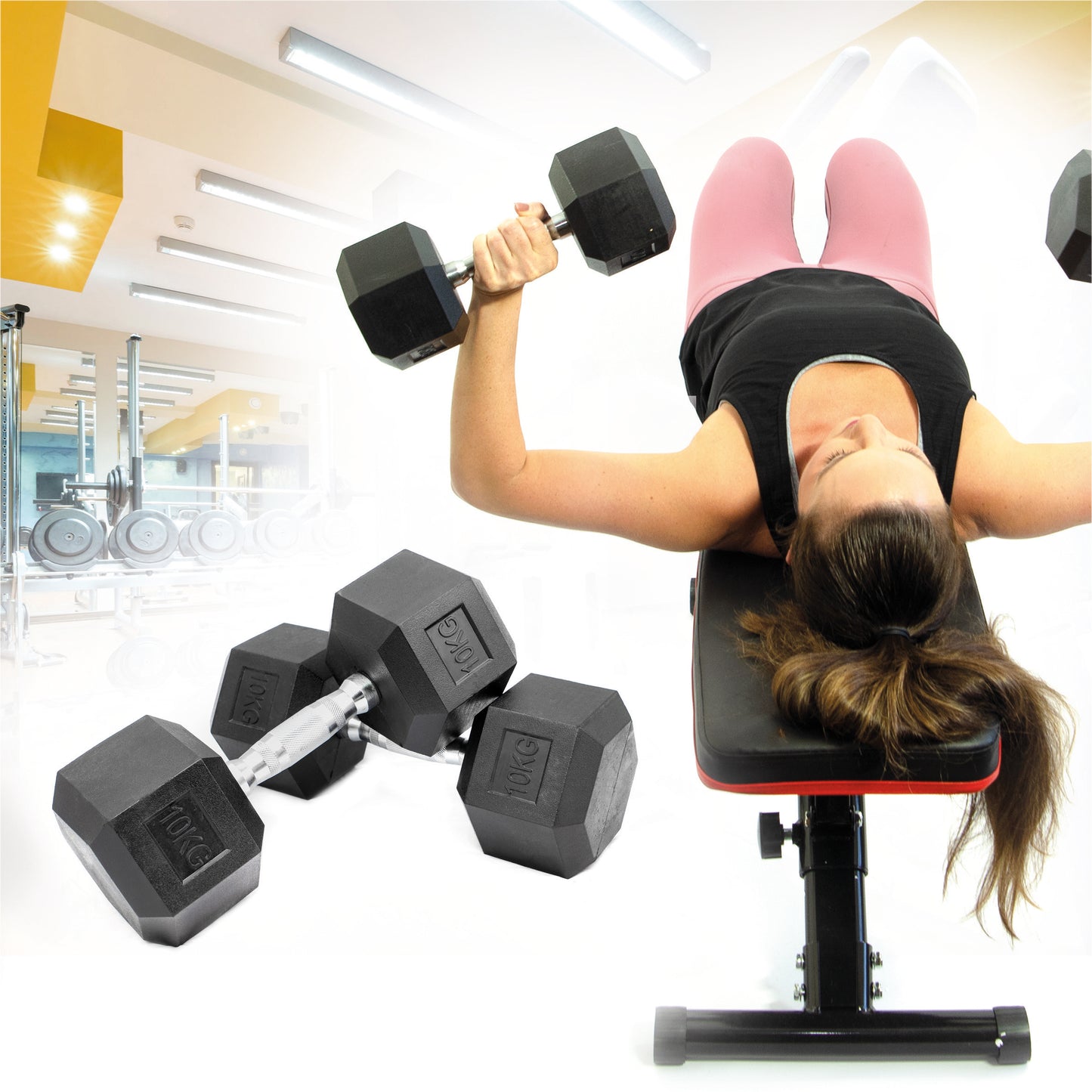 Hex Dumbbell Set - 10kgs