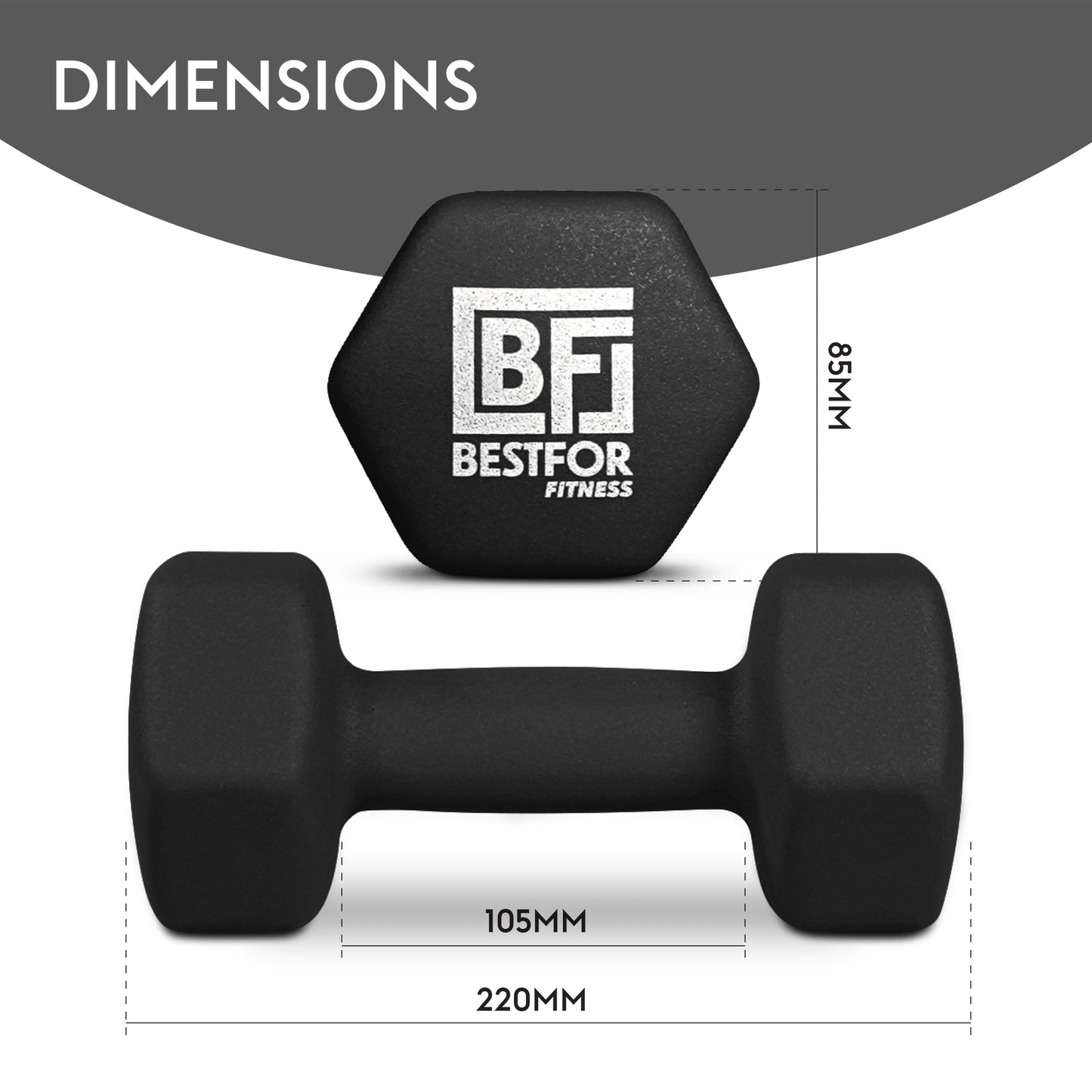 Bestfor 4kg Hex Neoprene Dumbbell Set (Pair)