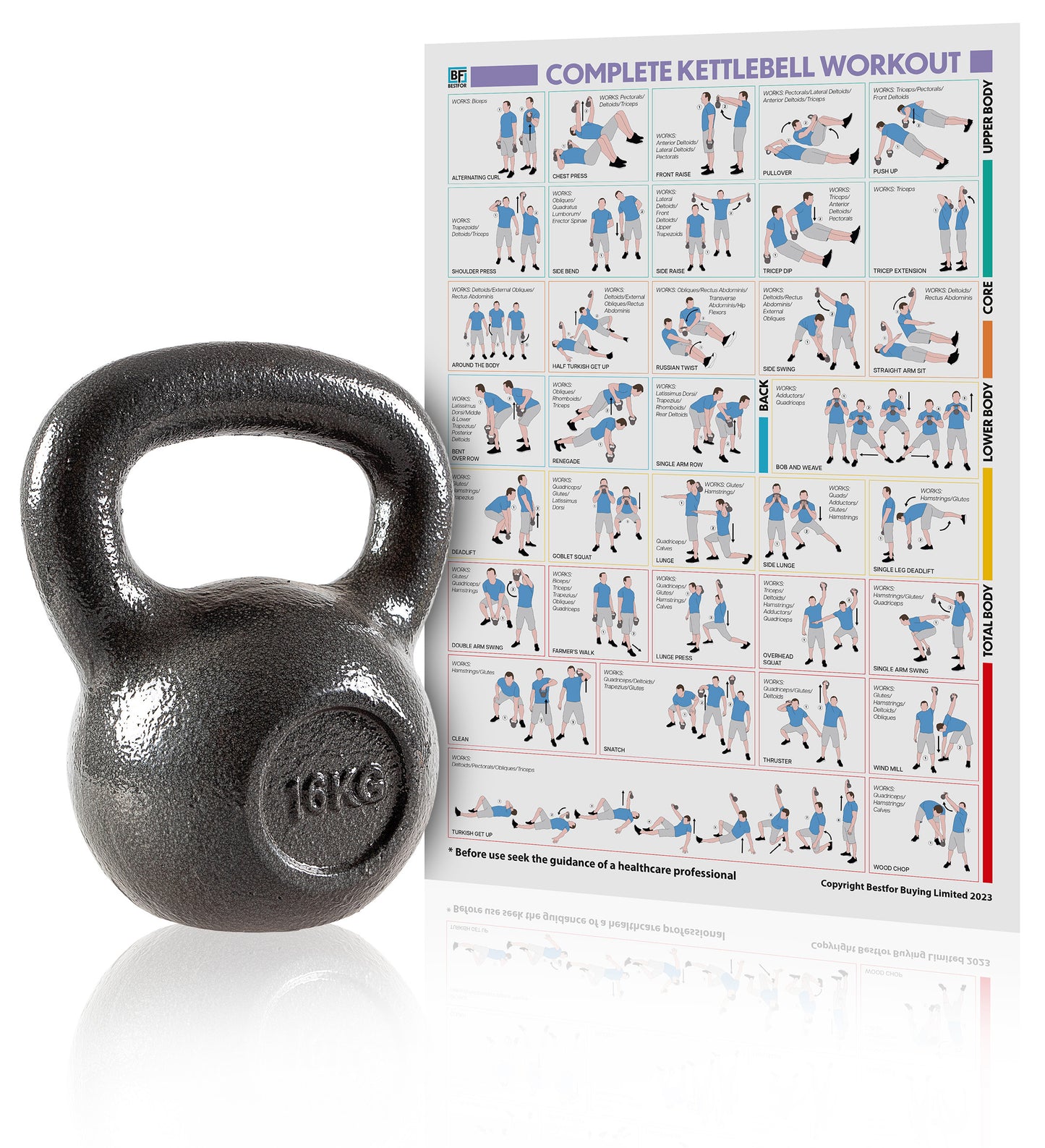 Cast Iron Kettlebell - 16kgs