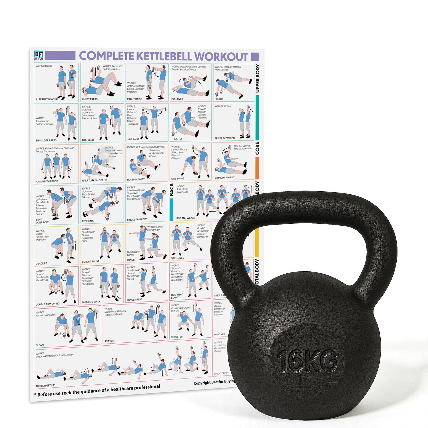 Cast Iron Kettlebell - 16kgs