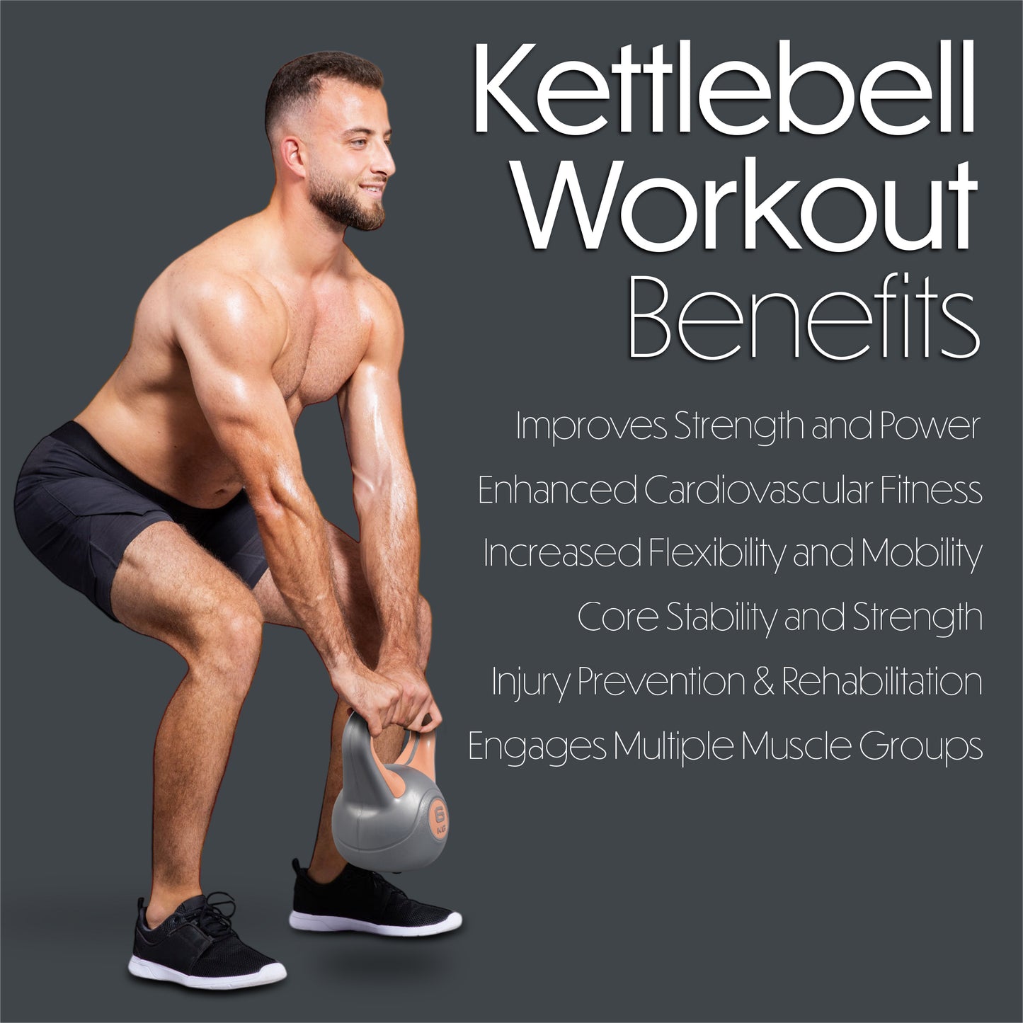 Bestfor Vinyl Coated Two Tone Kettlebell (6kg)