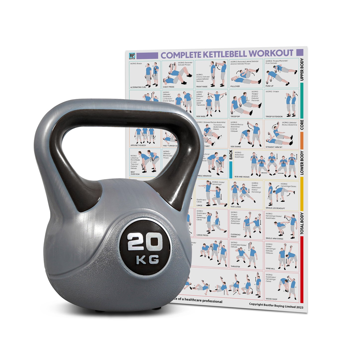 Bestfor Vinyl Coated Two Tone Kettlebell (20kg)