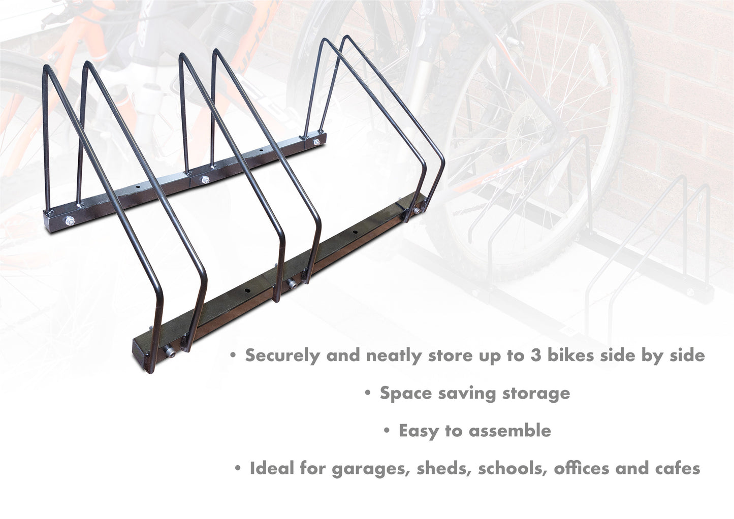 Free Standing 3 Rack Bicycle Stand