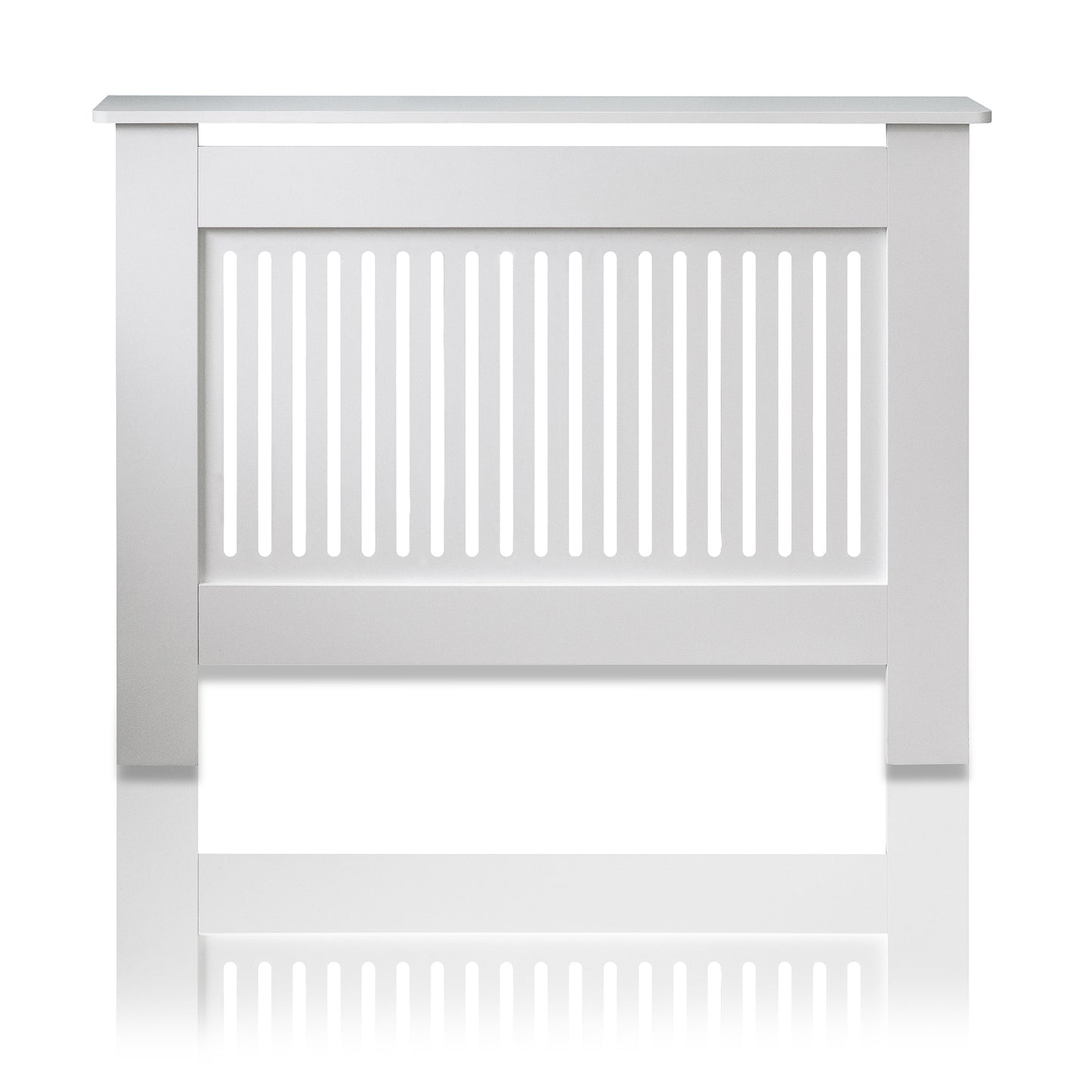 MDF Radiator Cover Vertical Vents, Medium - White