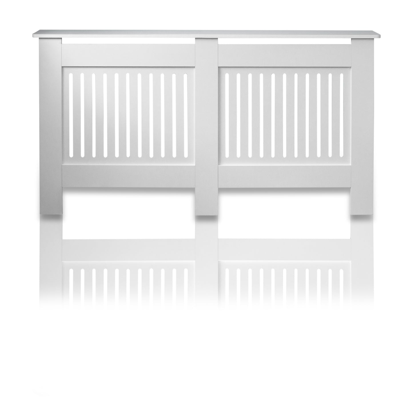MDF Radiator Cover Vertical Vents, Large - White