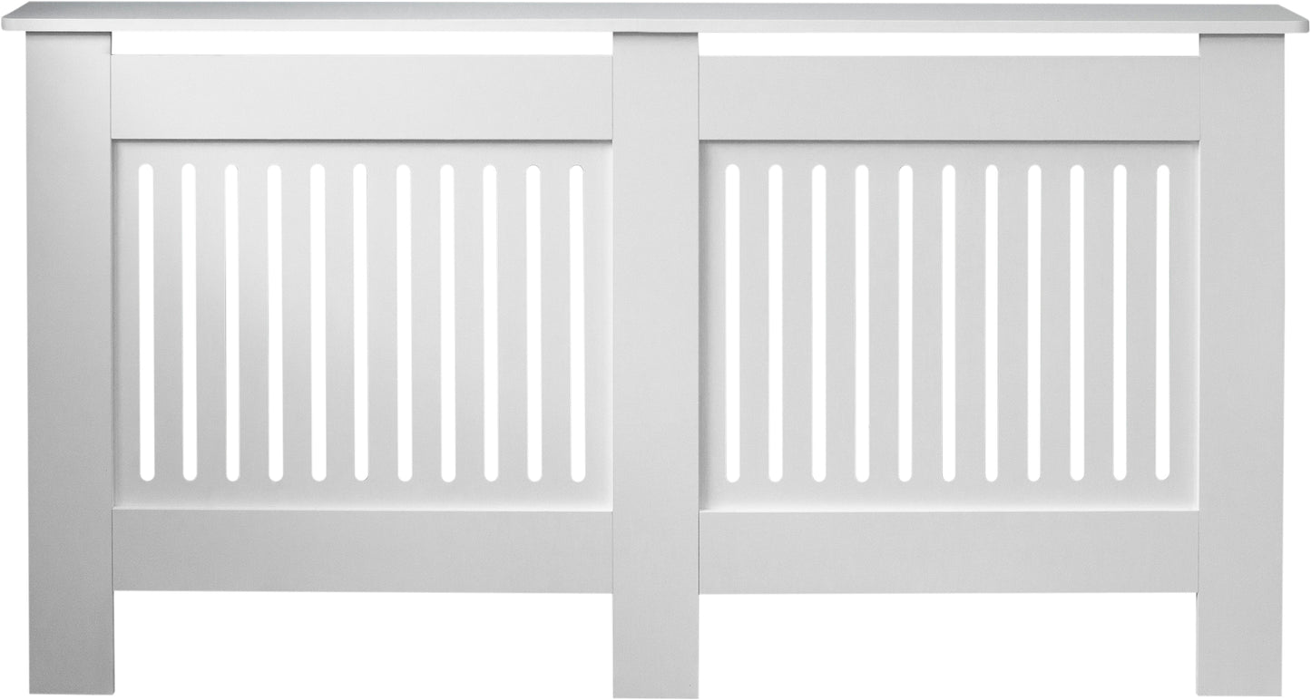 MDF Radiator Cover Vertical Vents, Large - White