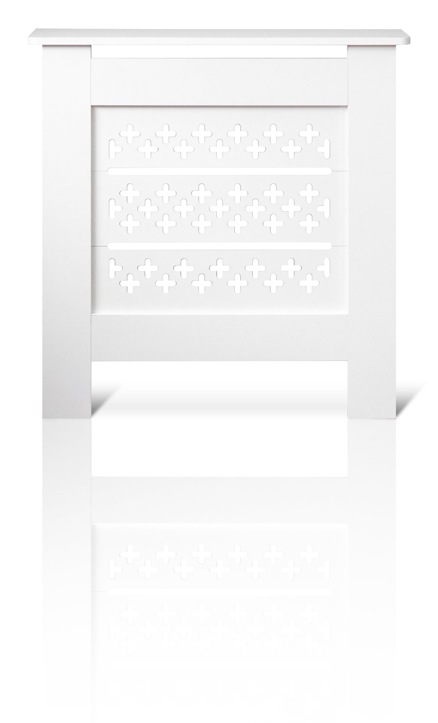 MDF Radiator Cover Cross Vents, Small - White
