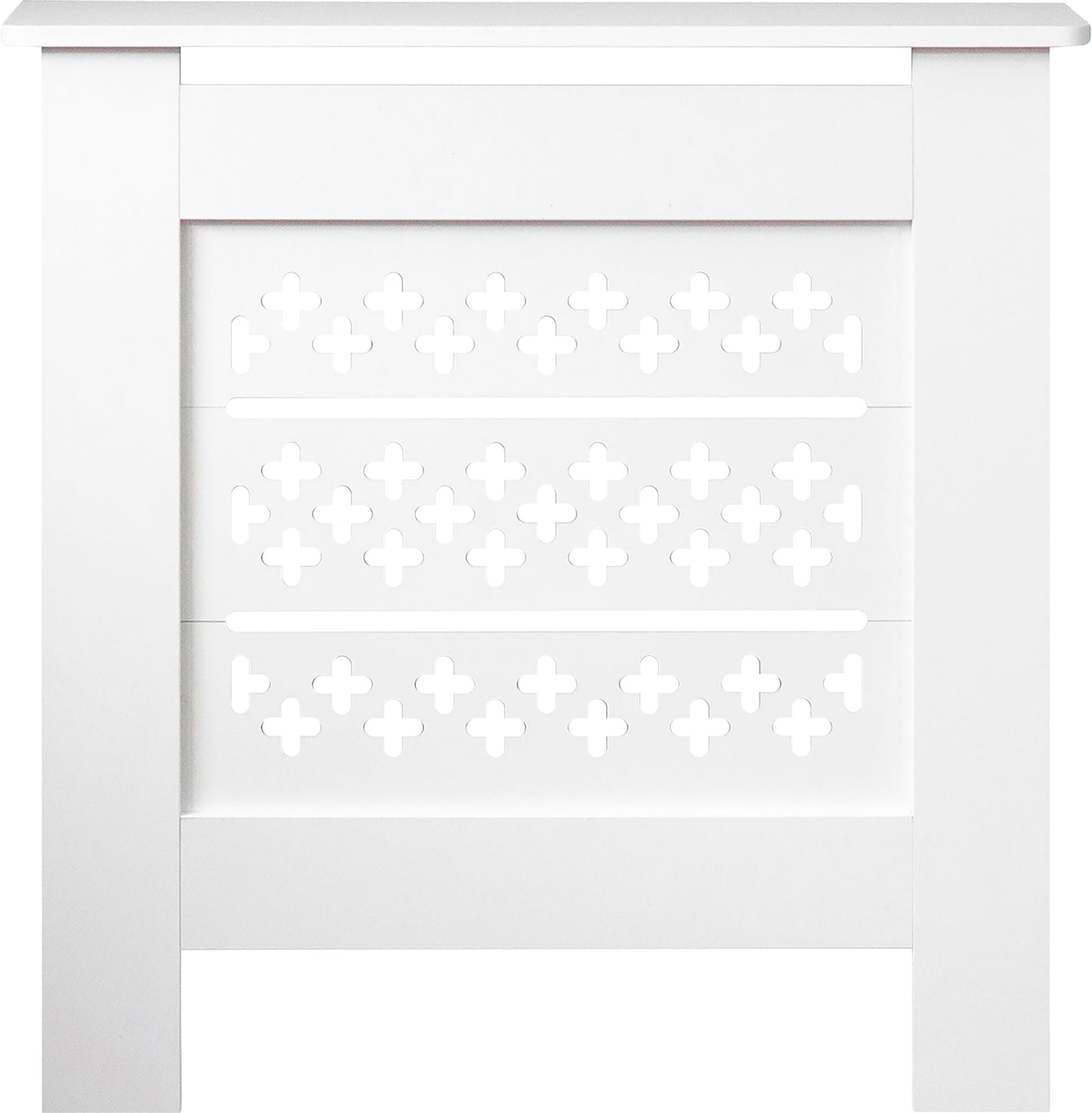 MDF Radiator Cover Cross Vents, Small - White