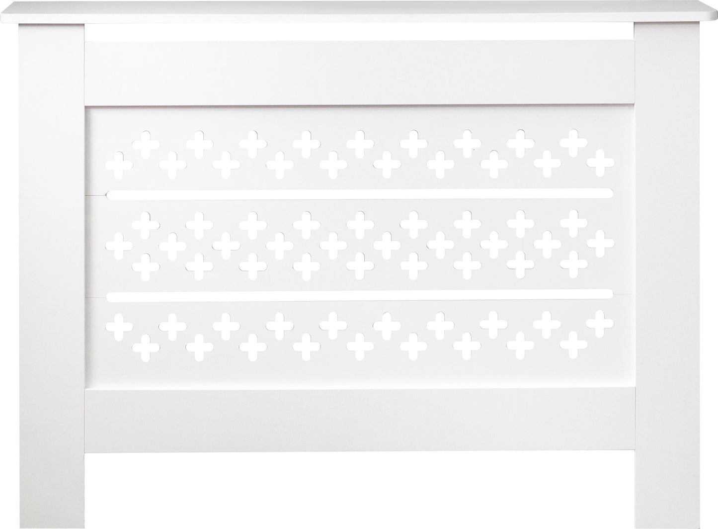MDF Radiator Cover Cross Vents, Medium - White