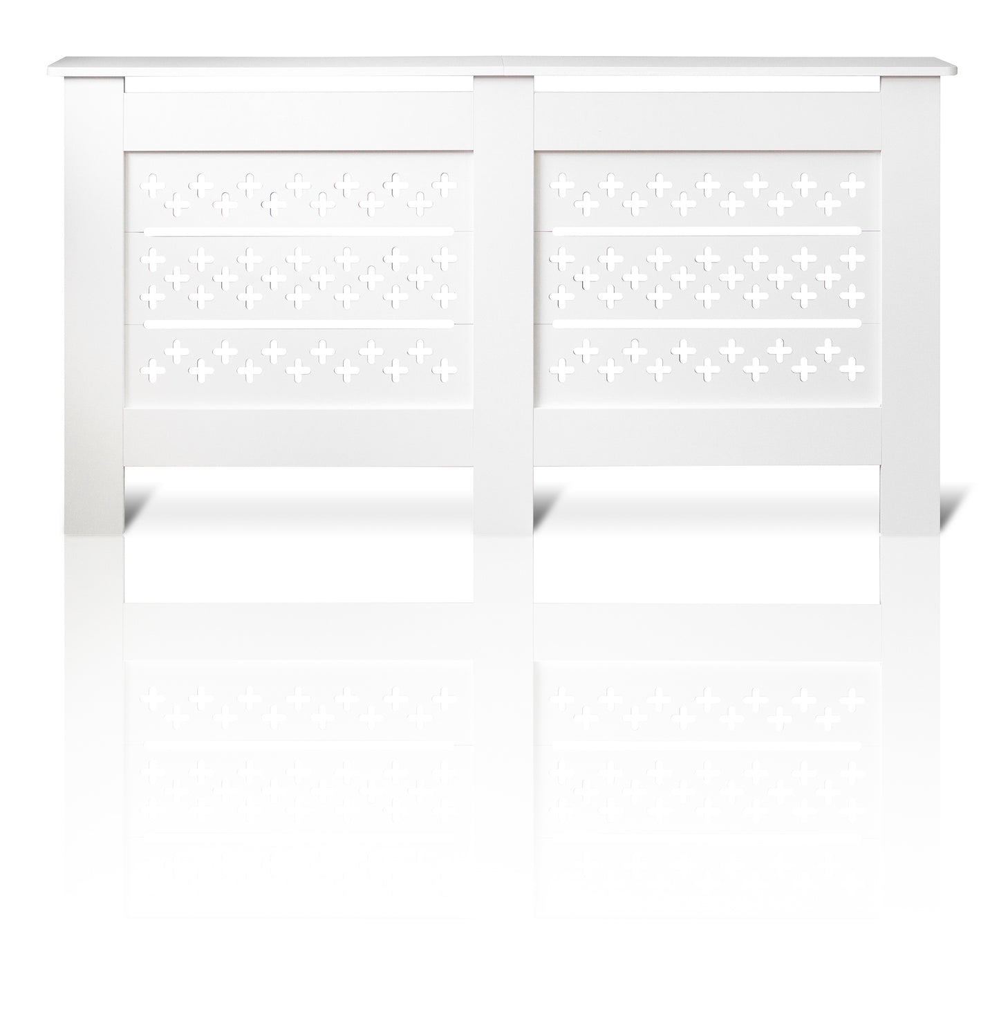 MDF Radiator Cover Cross Vents, Large - White