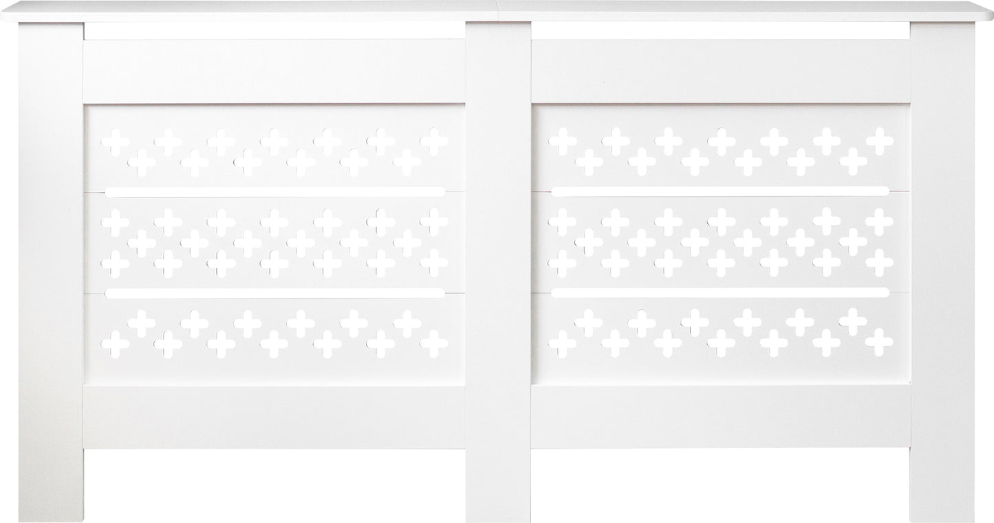 MDF Radiator Cover Cross Vents, Large - White