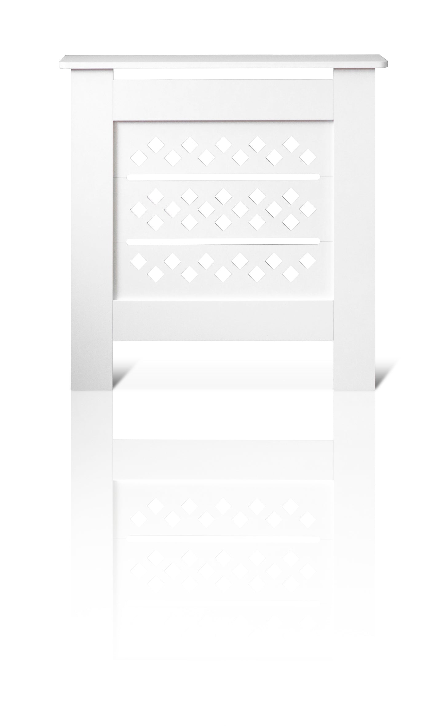 MDF Radiator Cover Rhombic Vents, Small - White