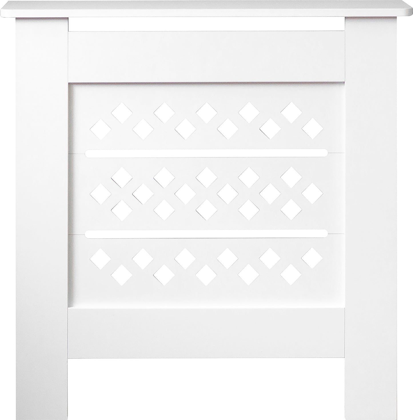 MDF Radiator Cover Rhombic Vents, Small - White