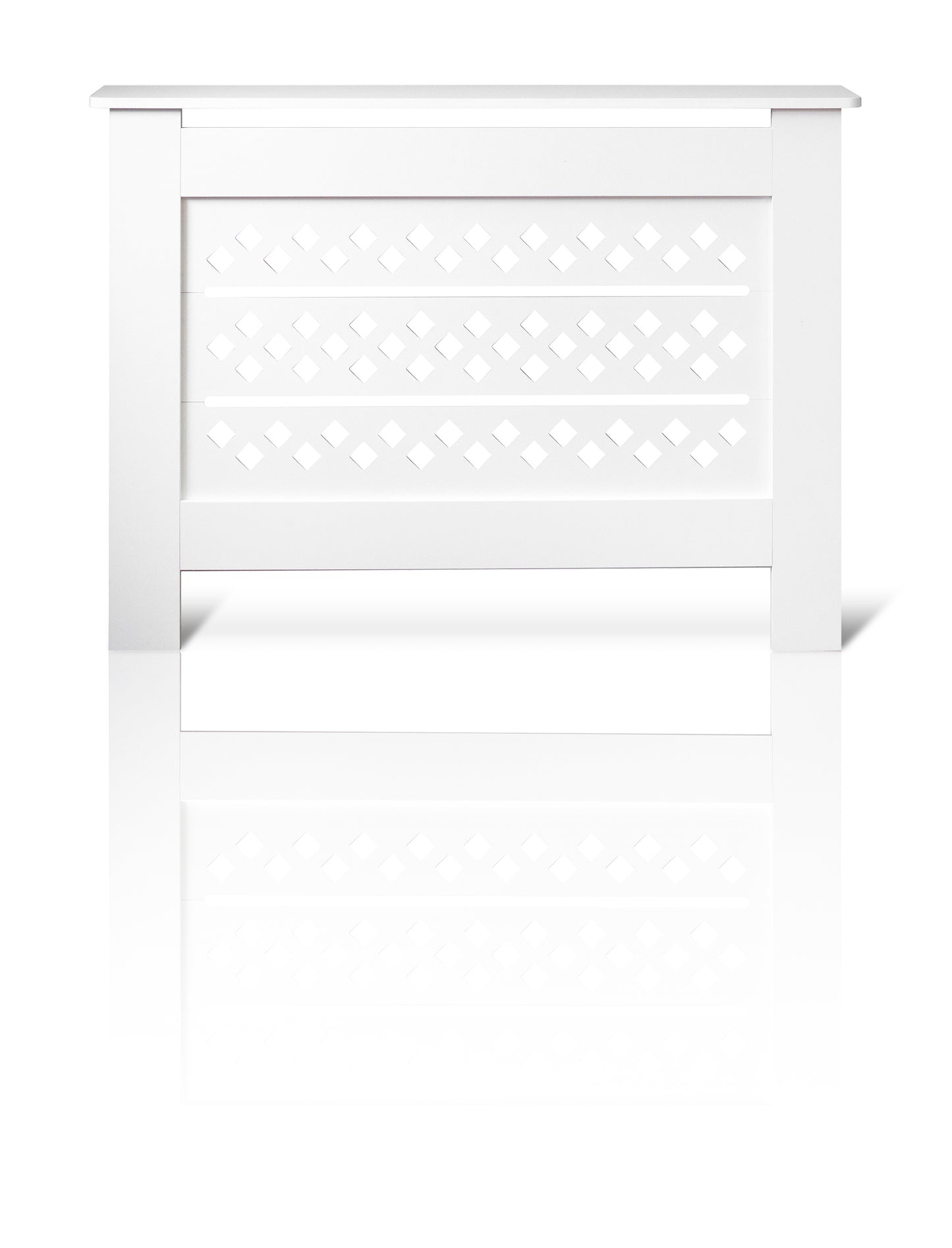 MDF Radiator Cover Rhombic Vents, Medium - White