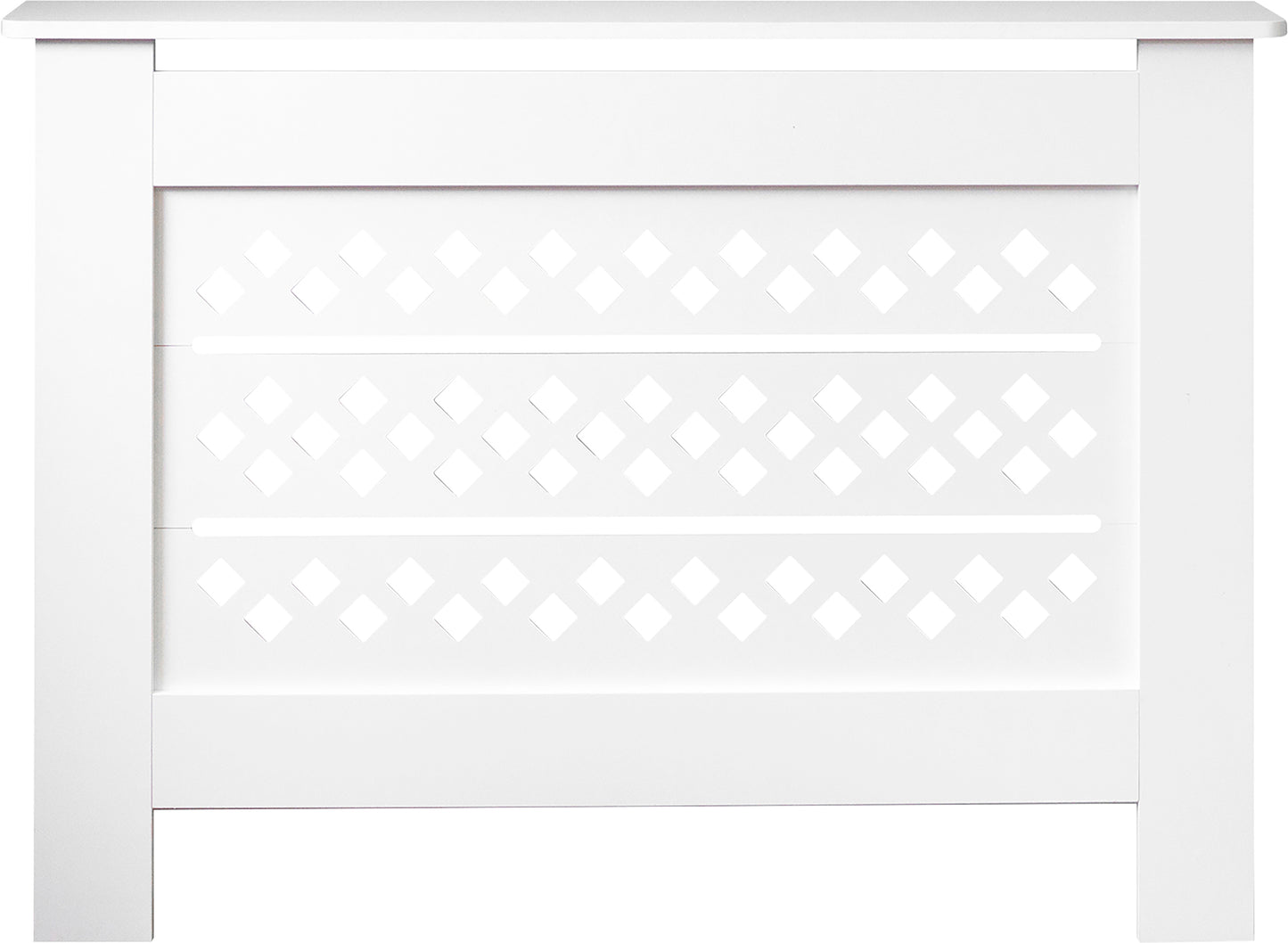 MDF Radiator Cover Rhombic Vents, Medium - White