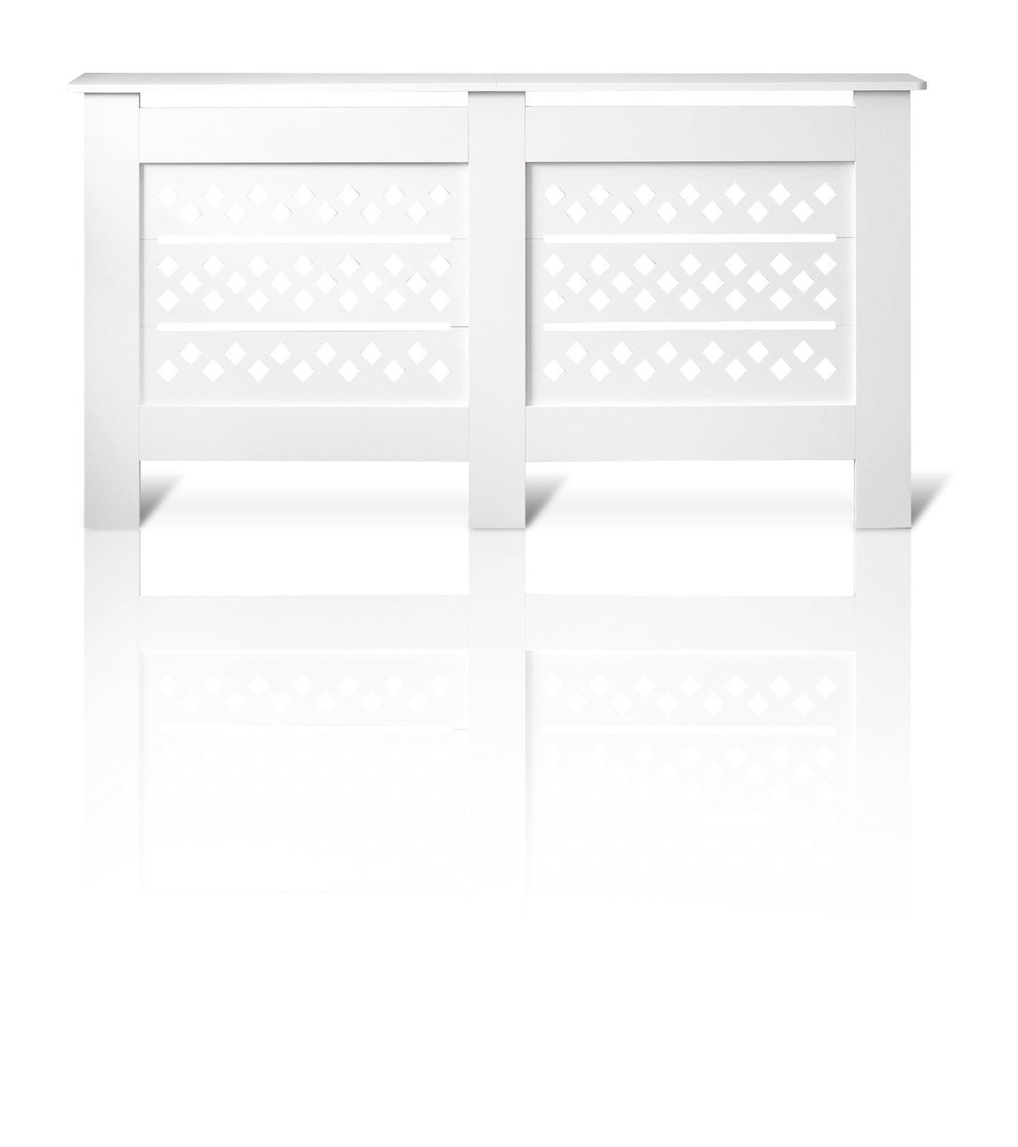 MDF Radiator Cover Rhombic Vents, Large - White
