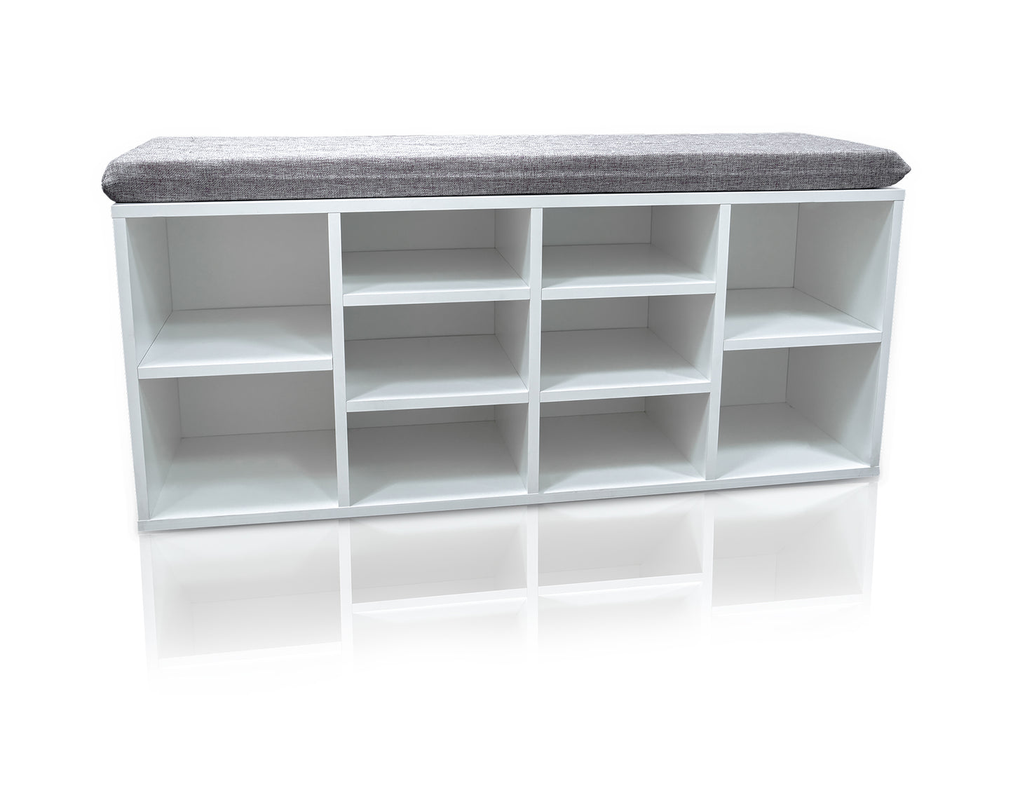 Upholstered Storage Bench with Seat - White
