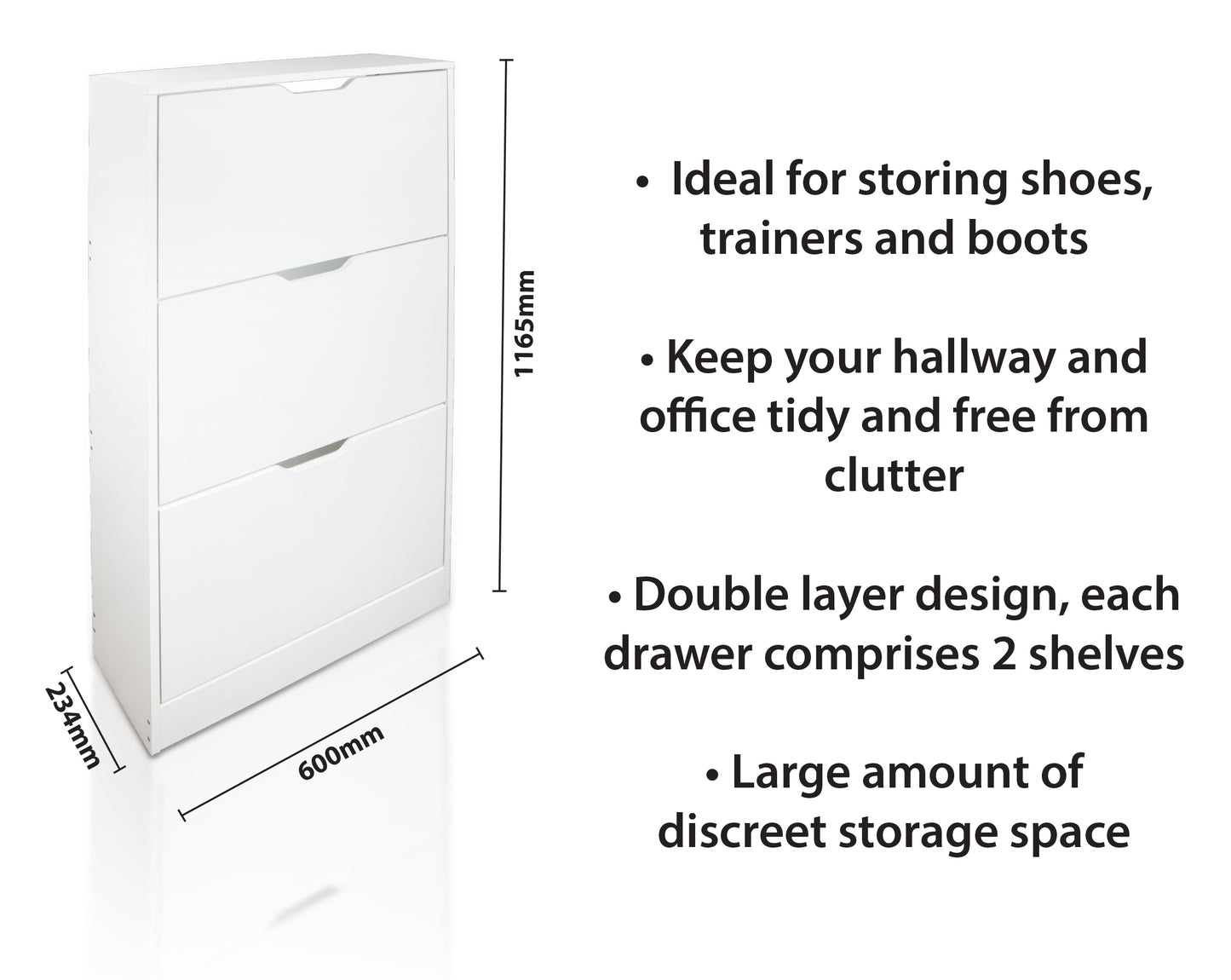 3 Drawer Shoe Storage Rack