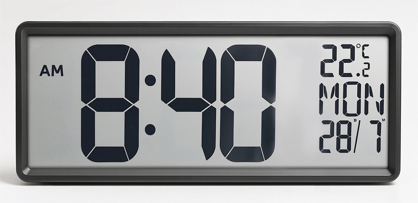 Large Digit Alarm Clock (Black)
