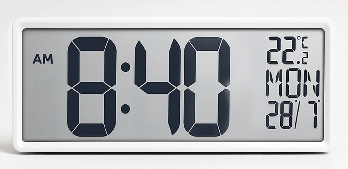 Large Digit Alarm Clock (White)