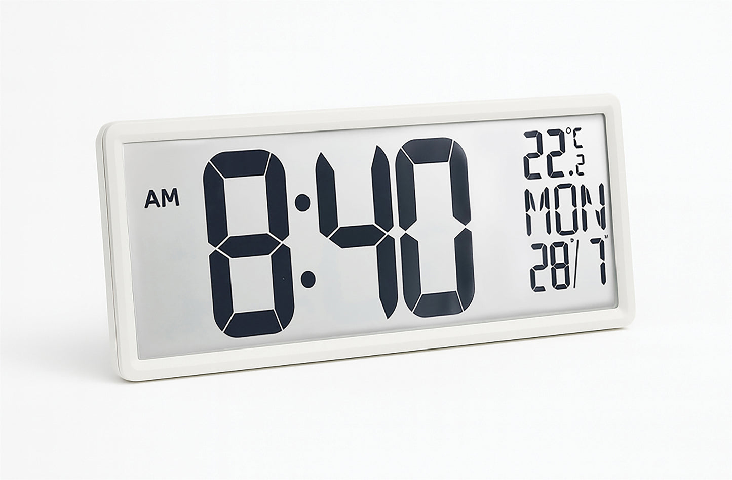 Large Digit Alarm Clock (White)