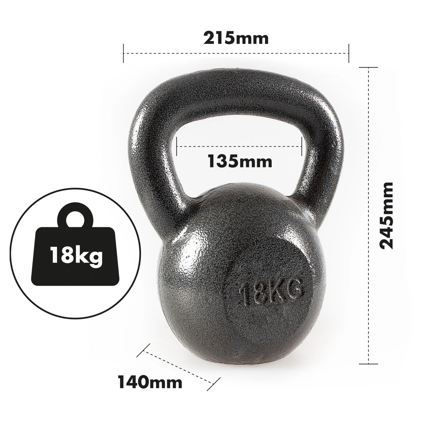 Cast Iron Kettlebell - 18kgs