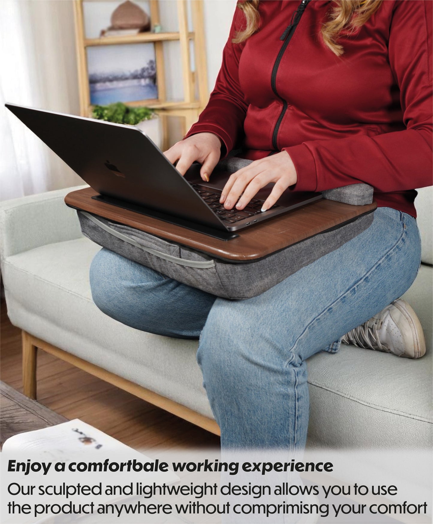 Wooden Laptop Tray with Cushion