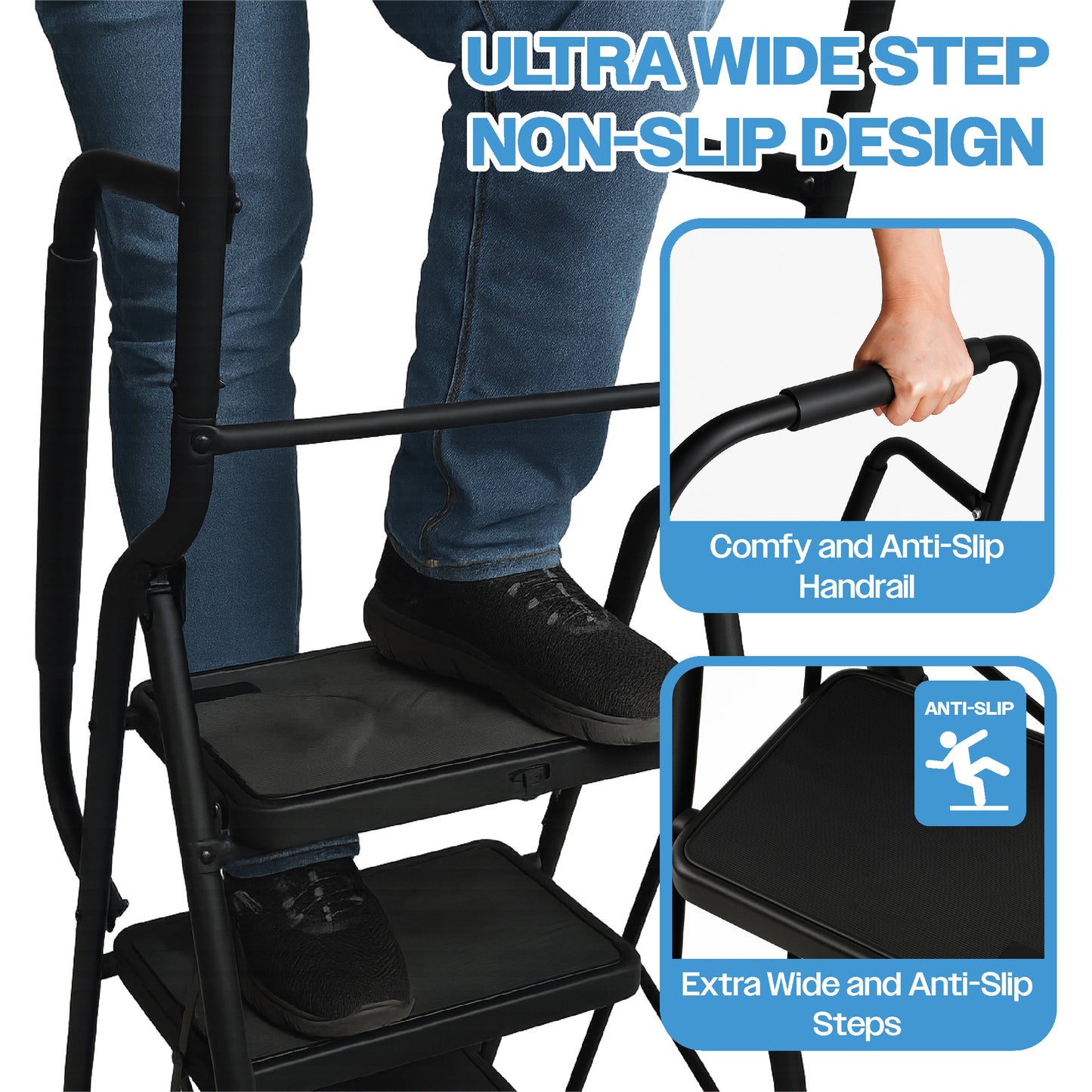 Bestfor 2 Step Ladder with Handrails