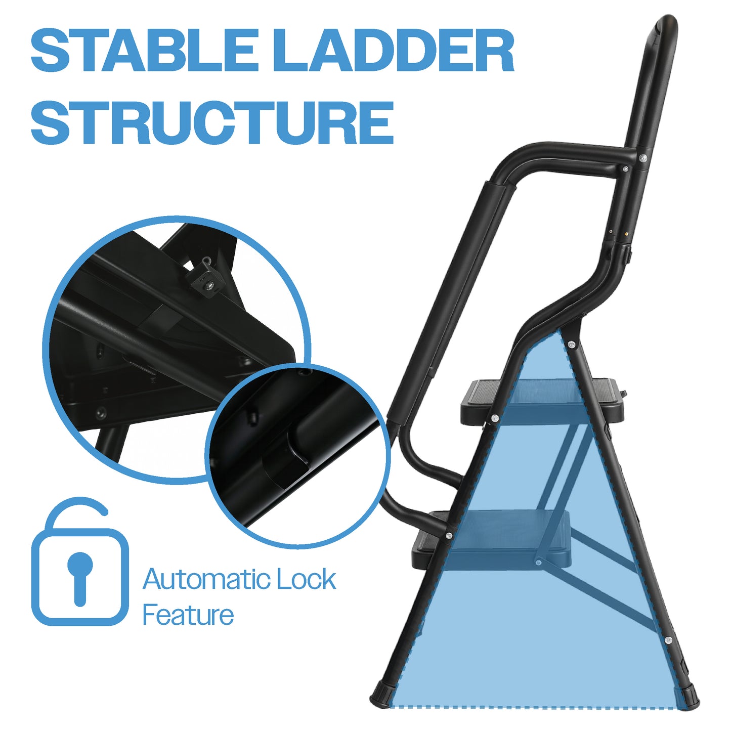 Bestfor 2 Step Ladder with Handrails