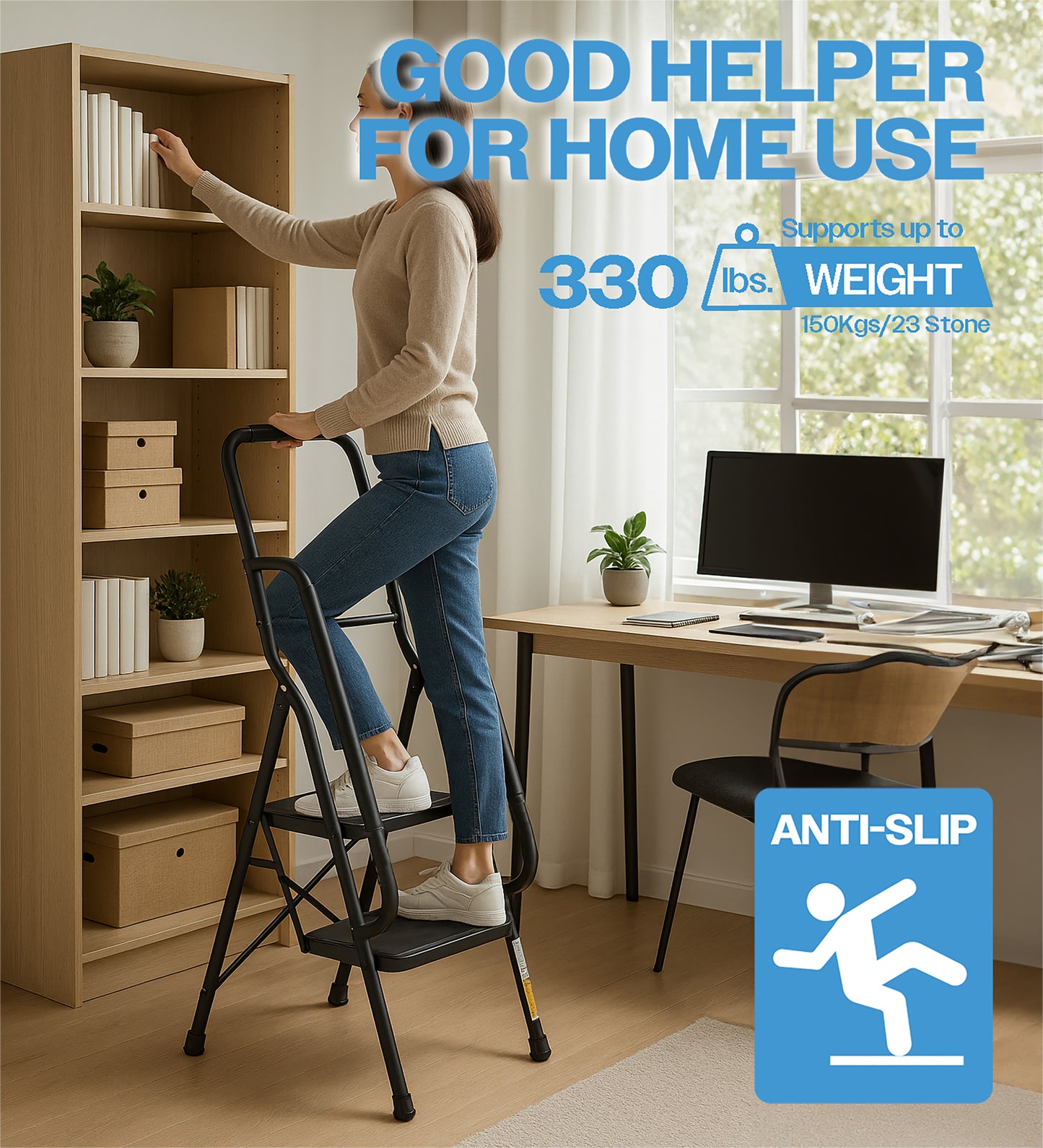 Bestfor 2 Step Ladder with Handrails
