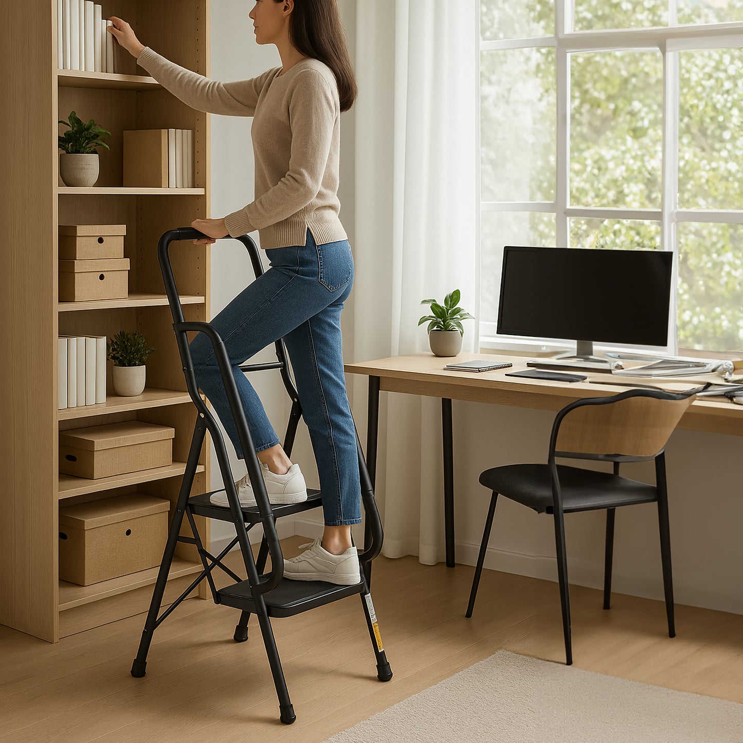 Bestfor 2 Step Ladder with Handrails