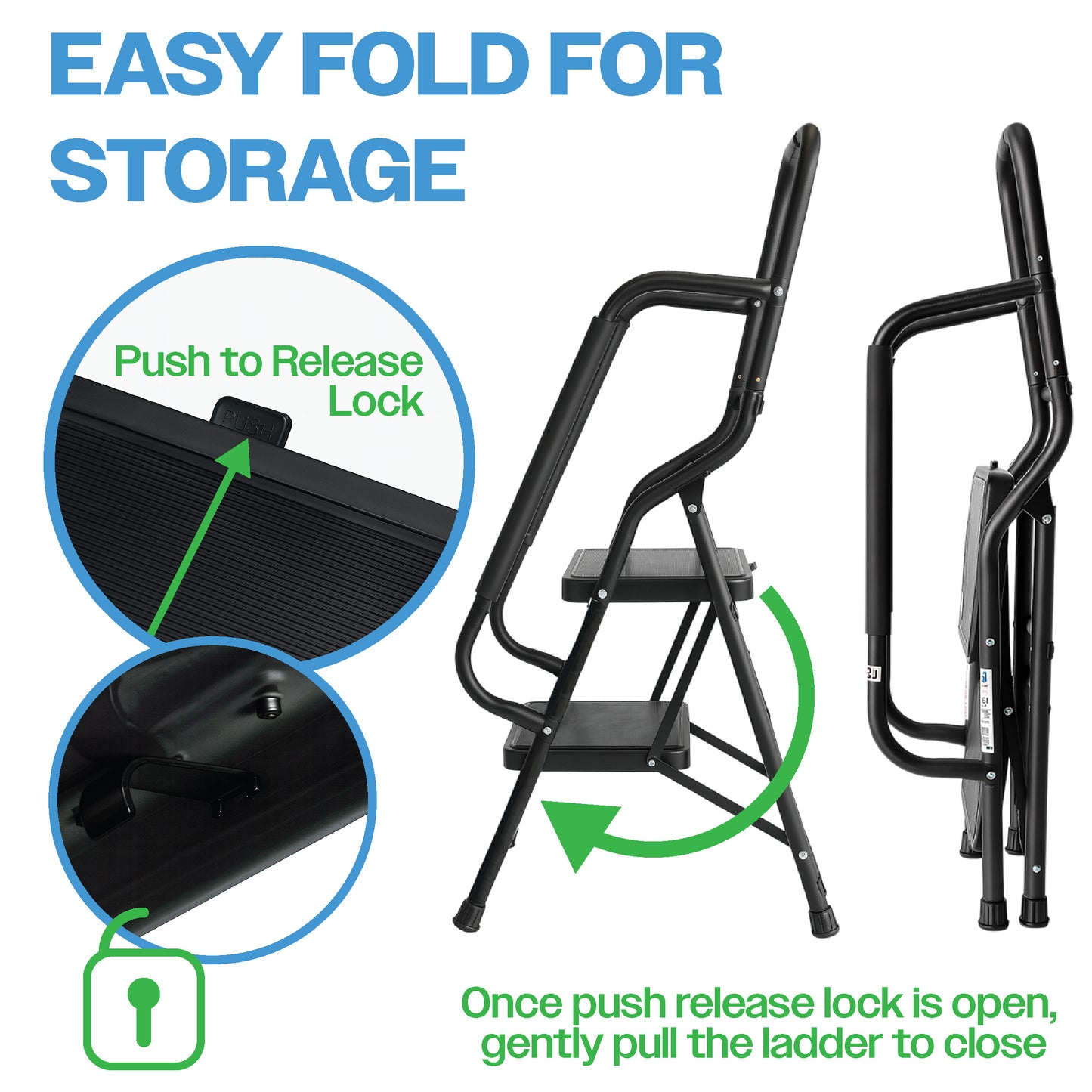 Bestfor 2 Step Ladder with Handrails