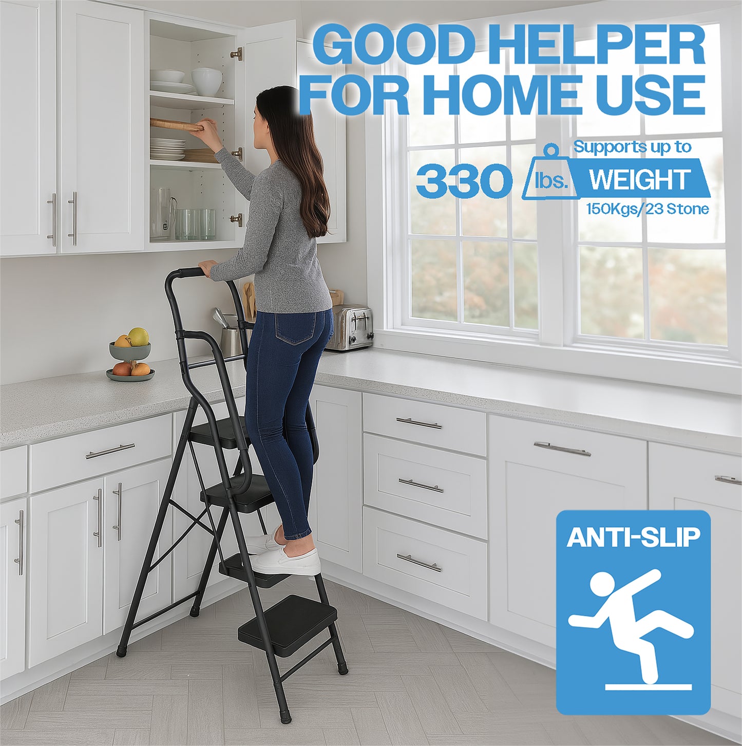 Bestfor 4 Step Ladder with Handrails