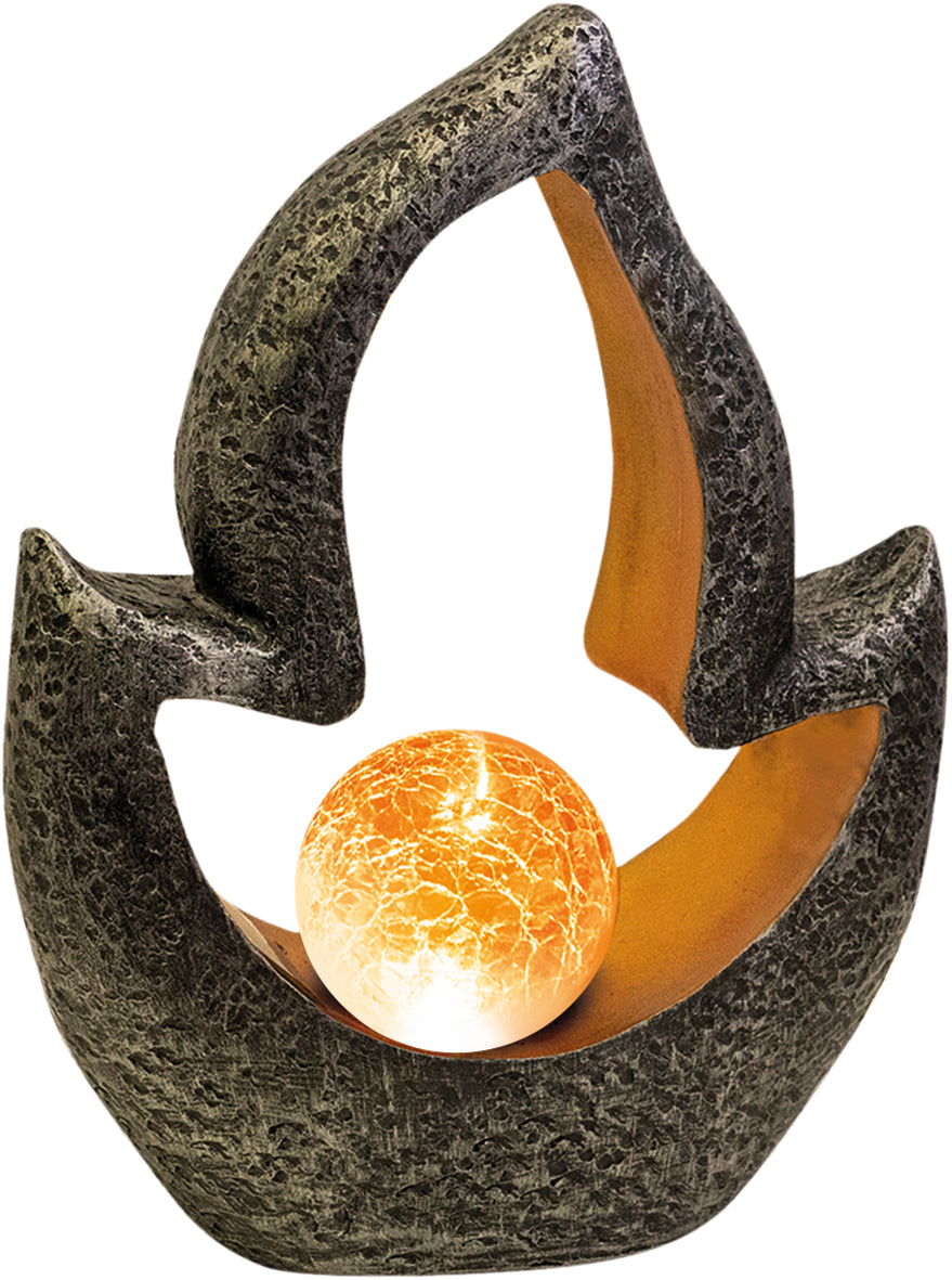 Solar Powered Resin Lamp - Flame