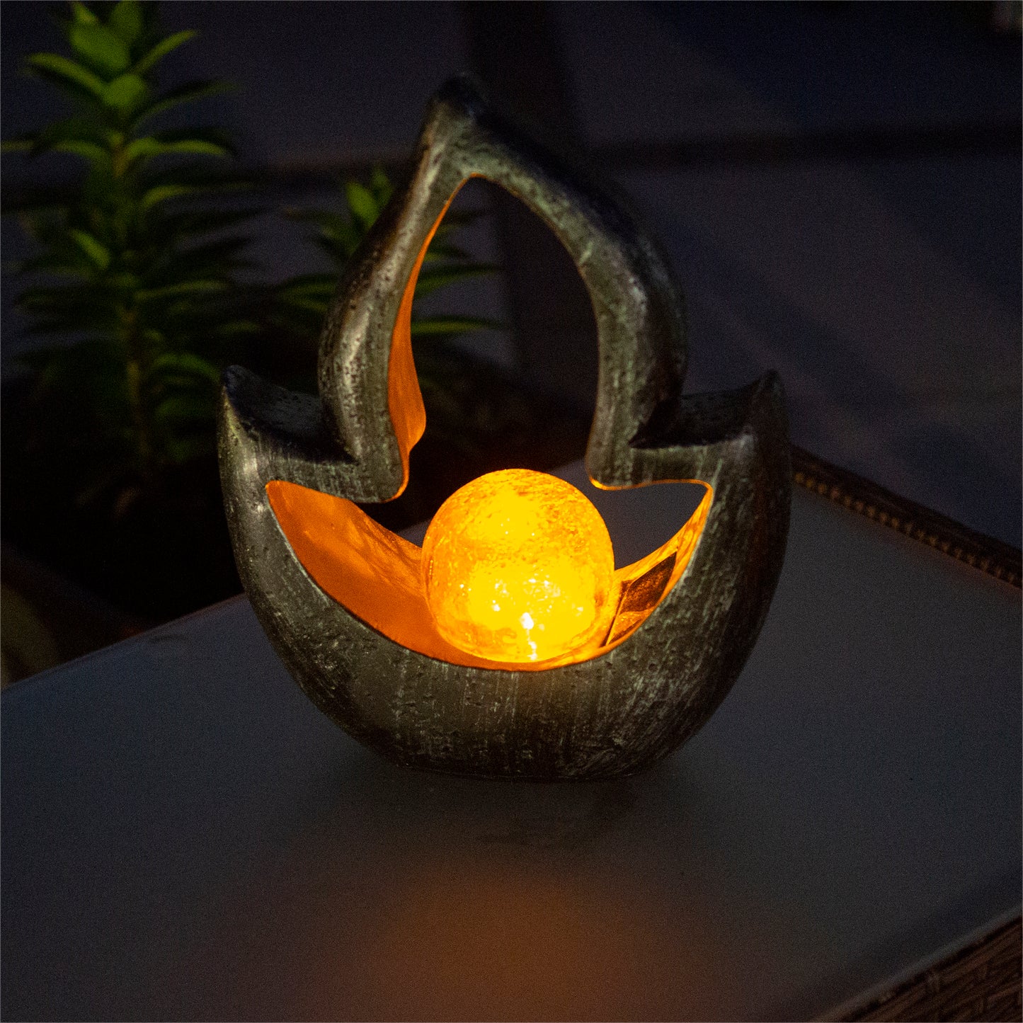 Solar Powered Resin Lamp - Flame