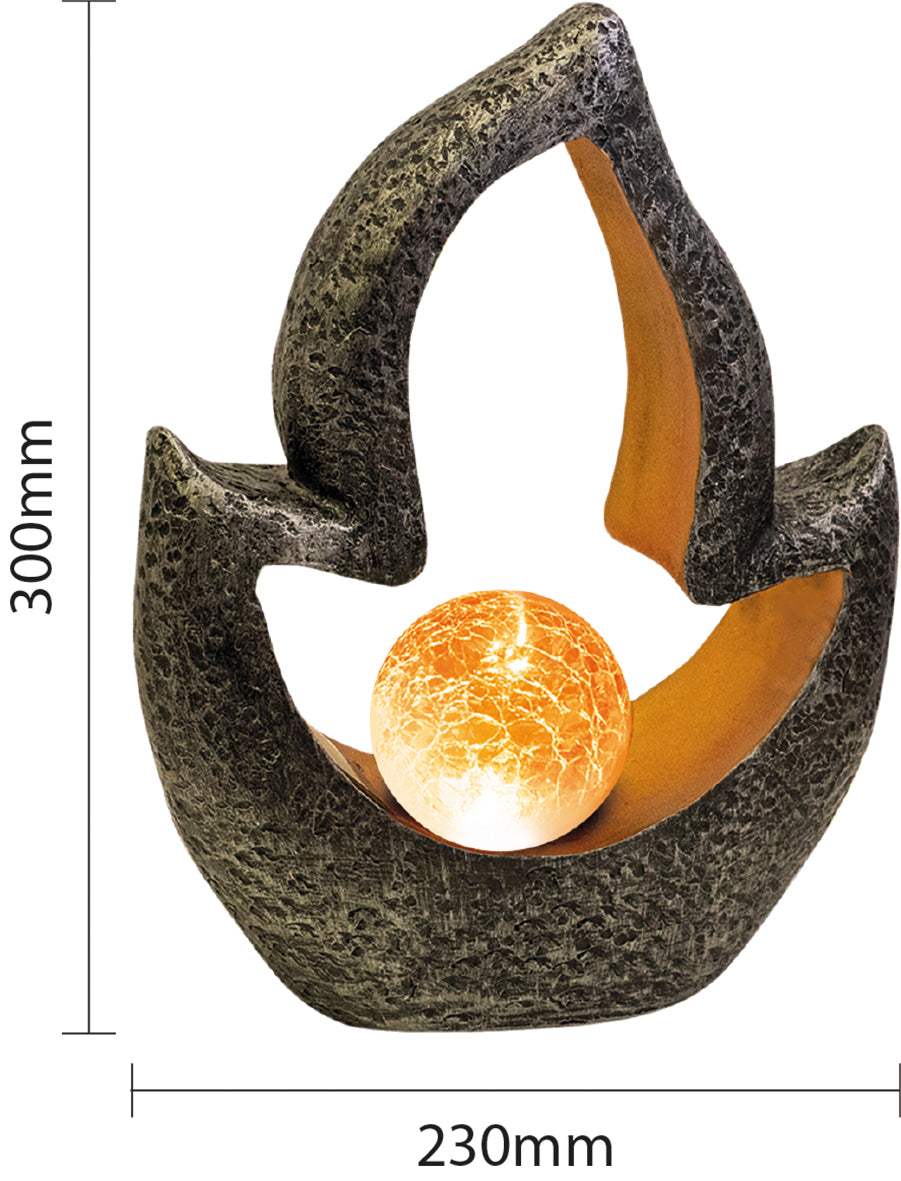 Solar Powered Resin Lamp - Flame