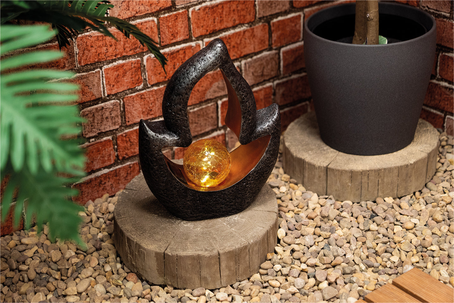 Solar Powered Resin Lamp - Flame