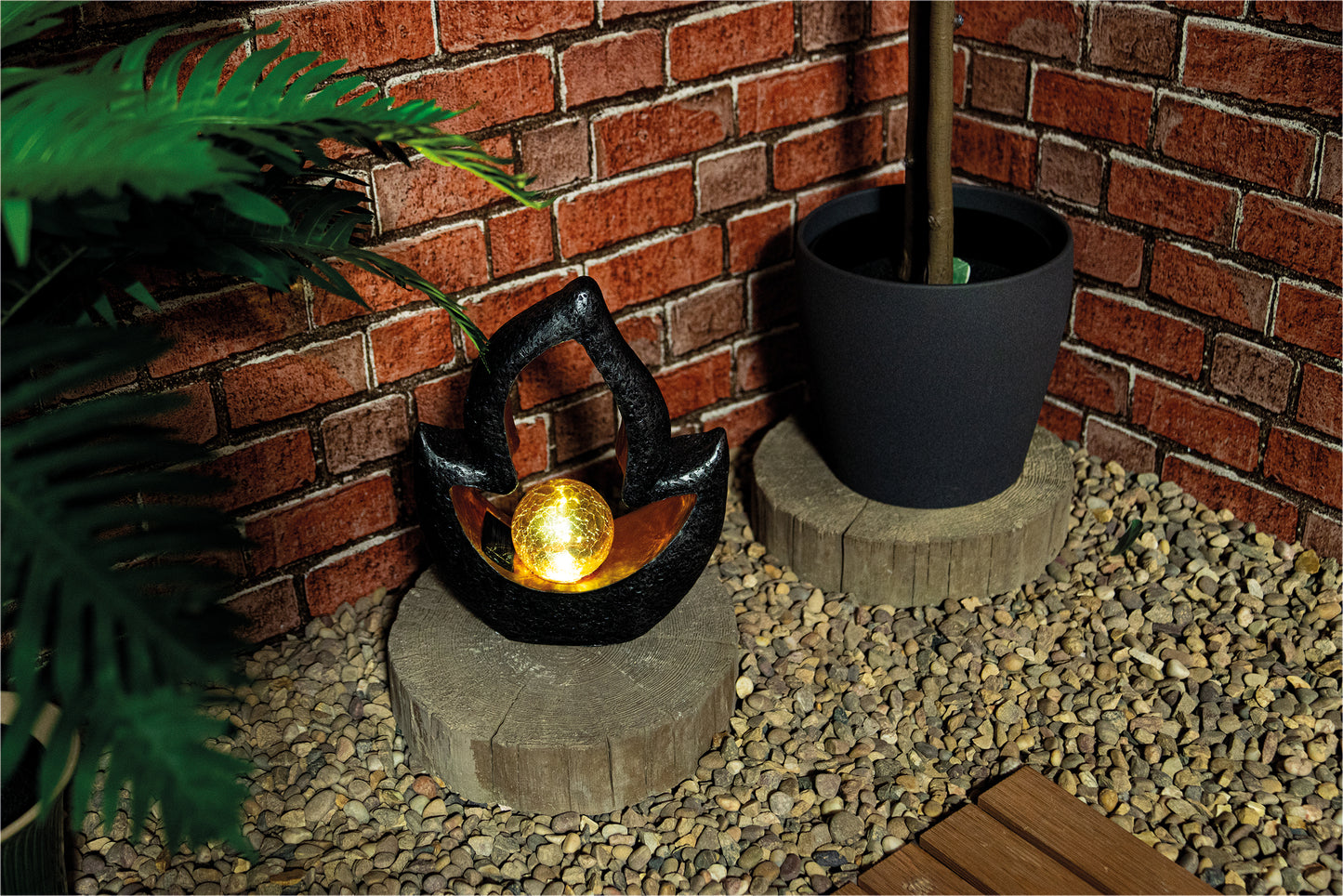 Solar Powered Resin Lamp - Flame