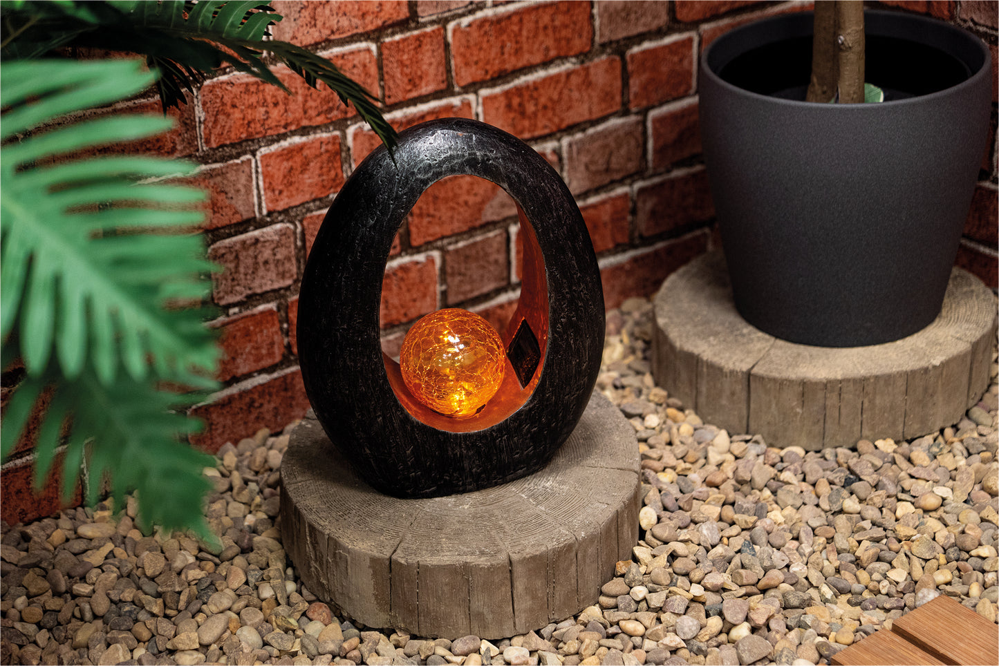 Solar Powered Resin Lamp - Full Moon