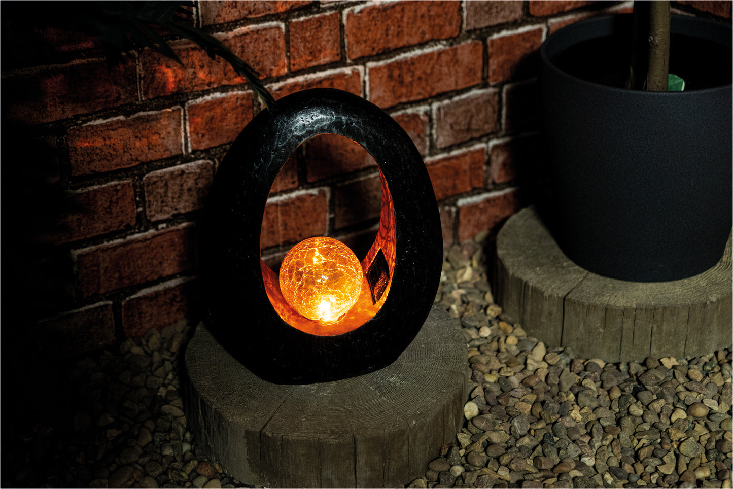 Solar Powered Resin Lamp - Full Moon