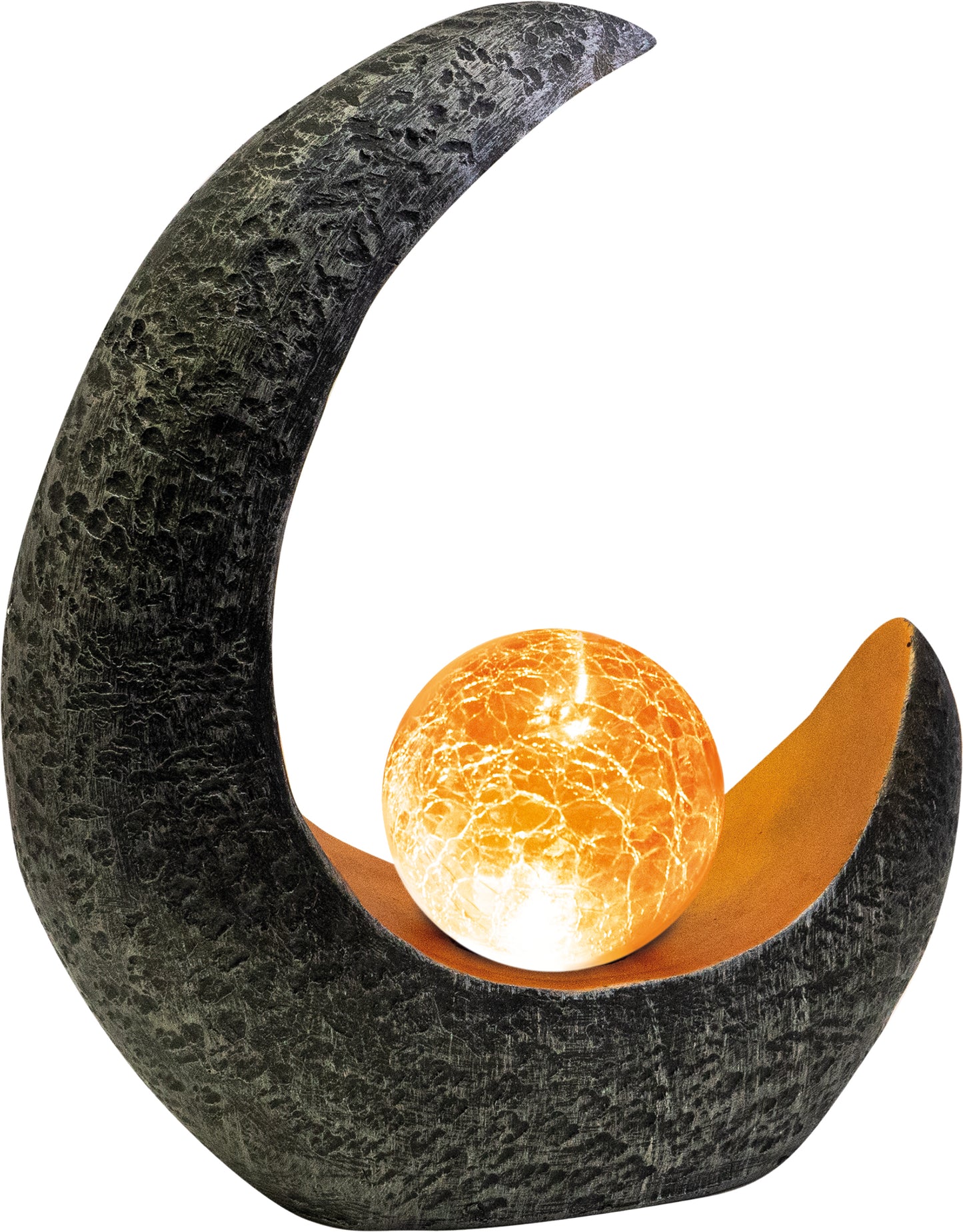 Solar Powered Resin Lamp -Crescent Moon
