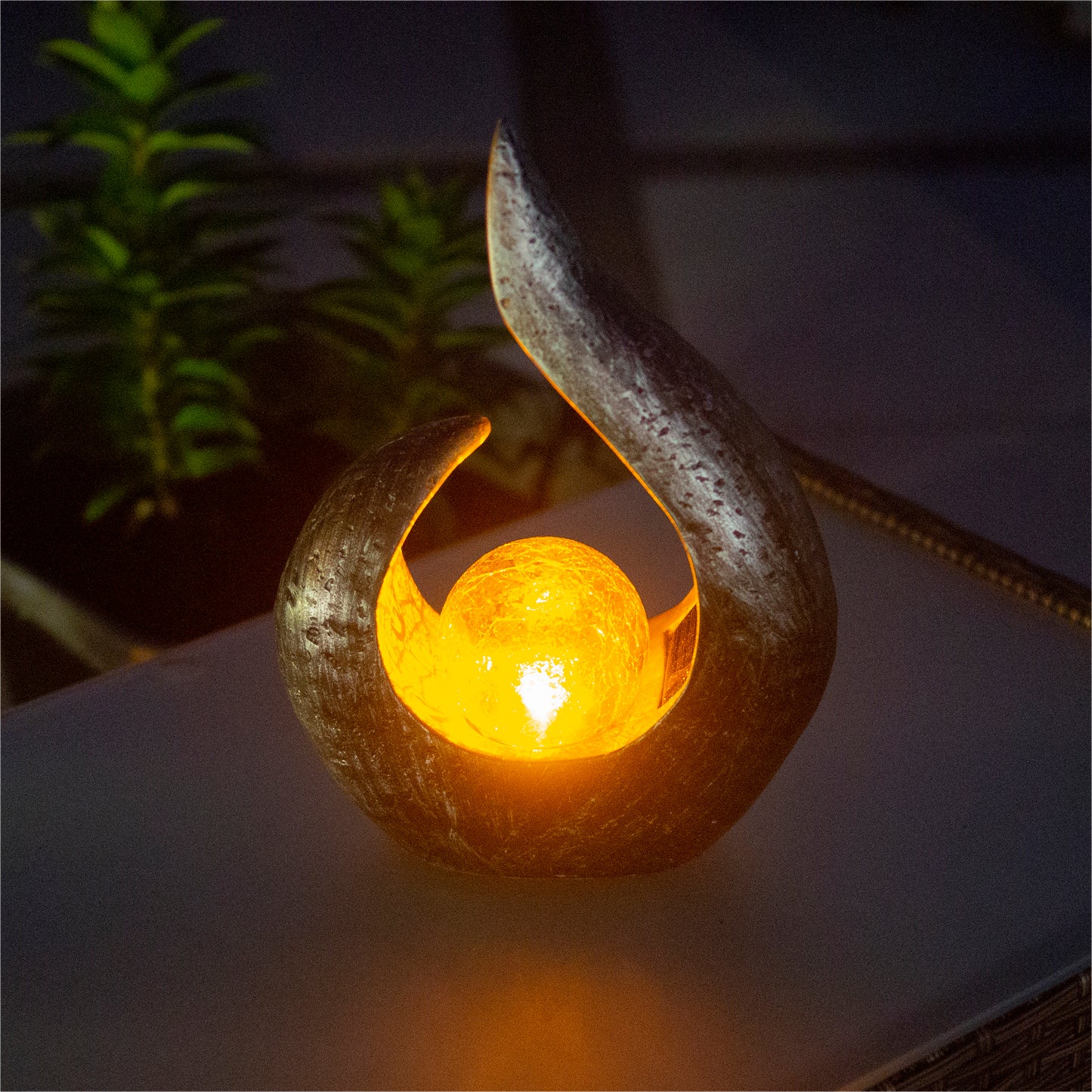 Solar Powered Resin Lamp - Tribal