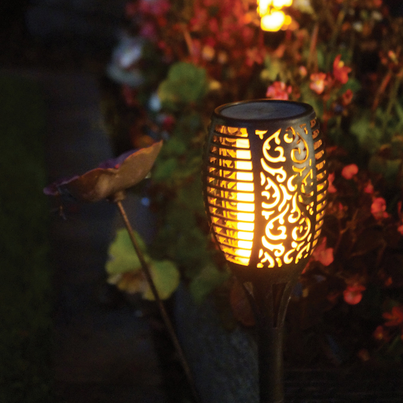 Solar Powered Torch Lights with Realistic Flickering Flame Effect - Pack of 4