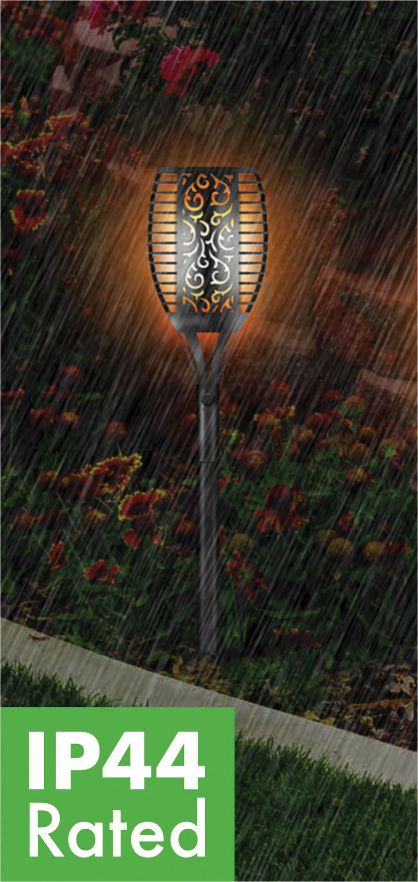 Solar Powered Torch Lights with Realistic Flickering Flame Effect - Pack of 4