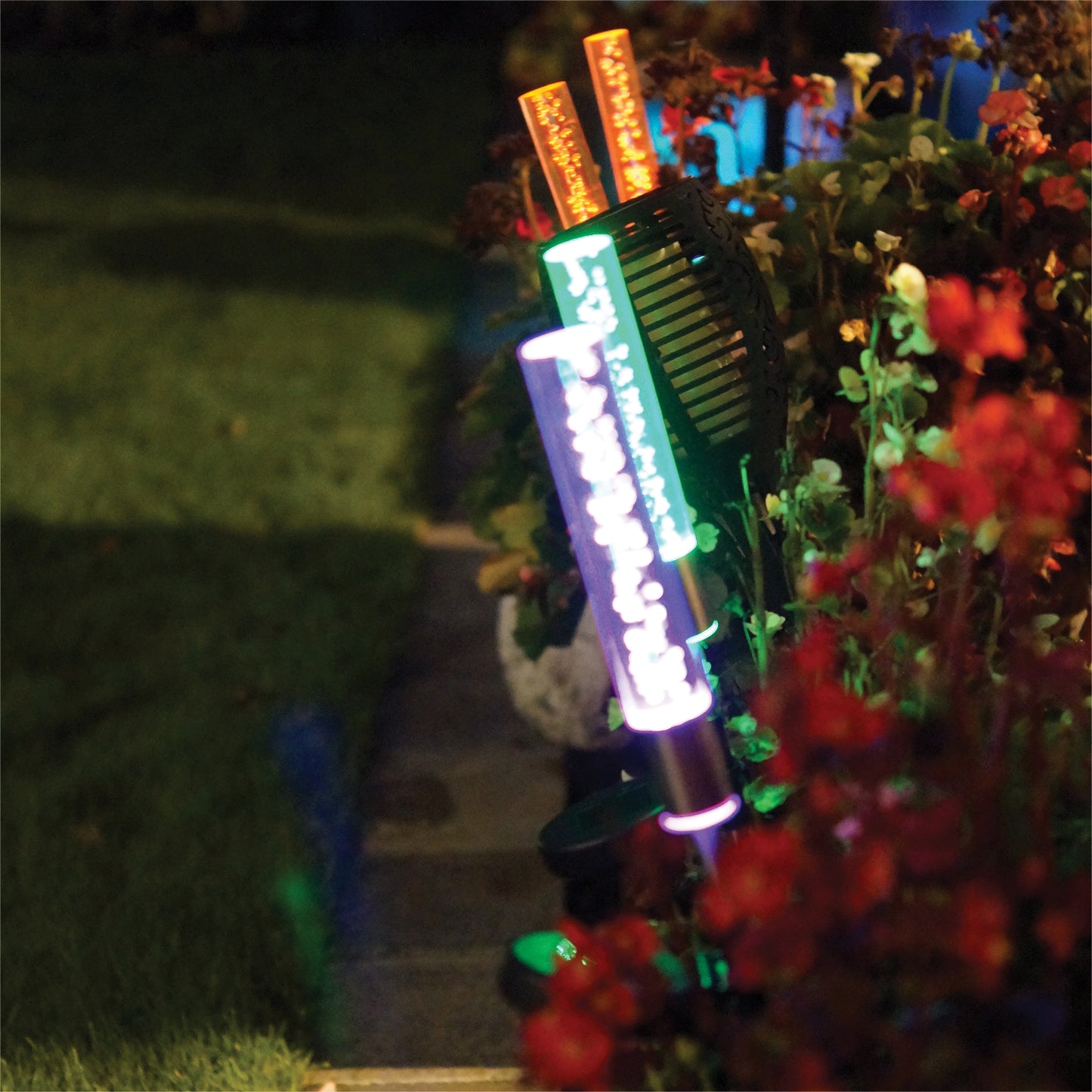 Solar Powered Stainless Steel RGB Stick Light