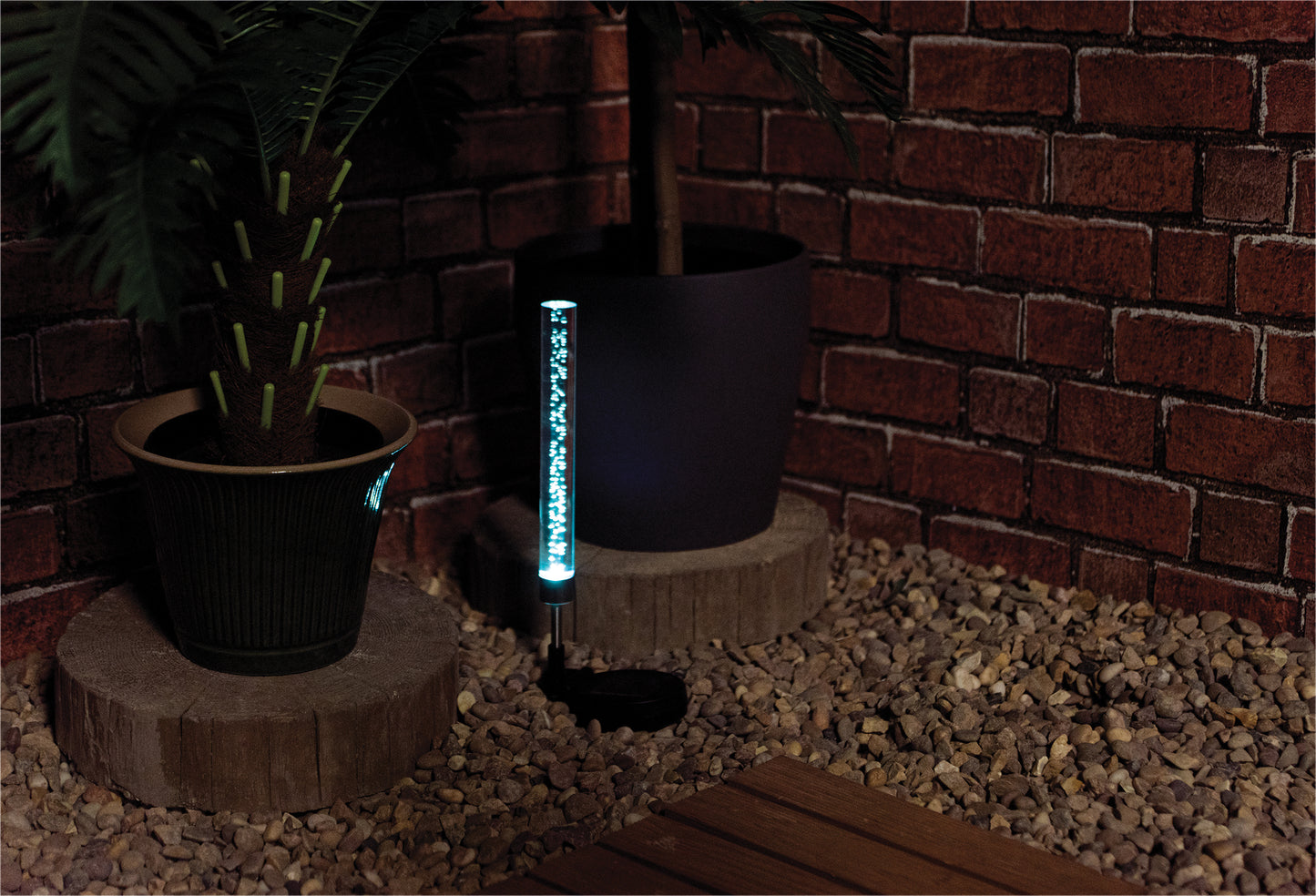 Solar Powered Stainless Steel RGB Stick Light