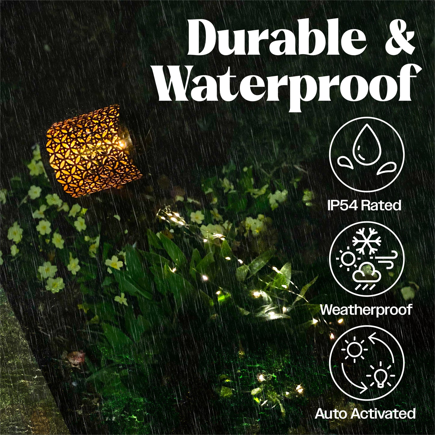 Solar Powered Watering Can with LED String Lights